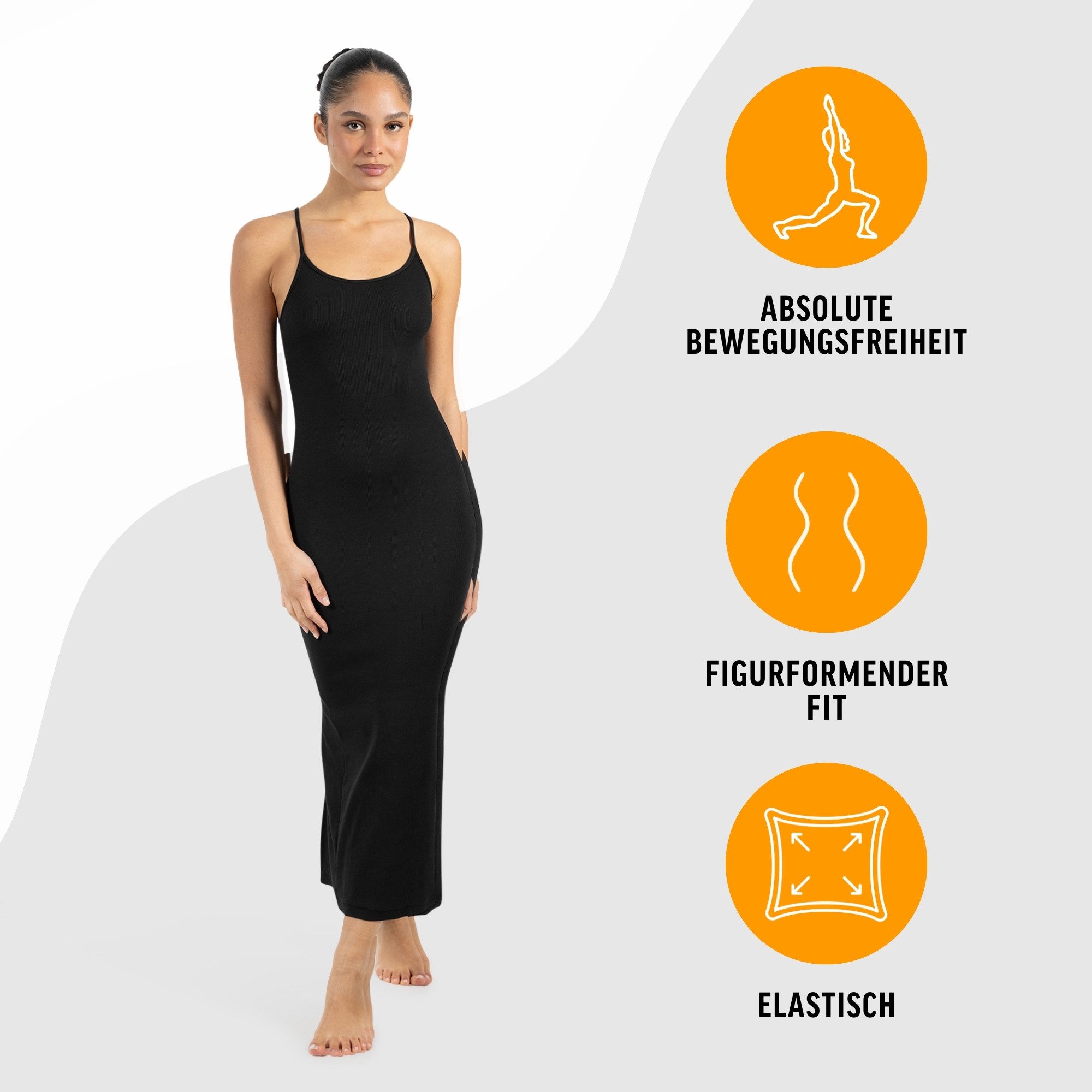 Smilodox Maxikleid Aveline Backless, Figurbetontes Rückenfreies Rippstrickkleid Knöchellanges elastisches Sommerkleid, Alltag & besondere Anlässe