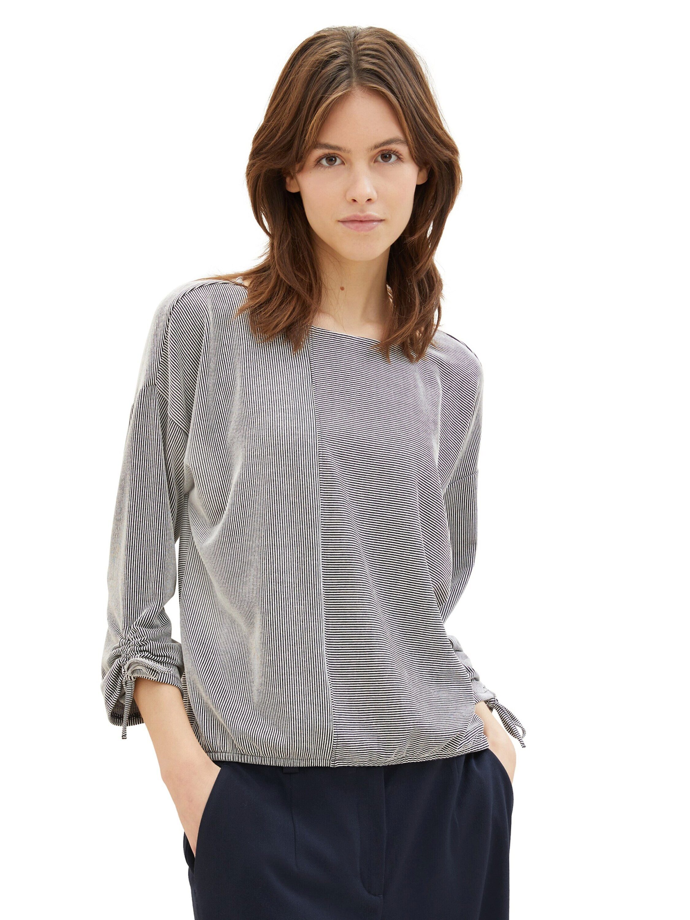 TOM TAILOR Denim 3/4-Arm-Shirt (1-tlg) Drapiert/gerafft günstig online kaufen
