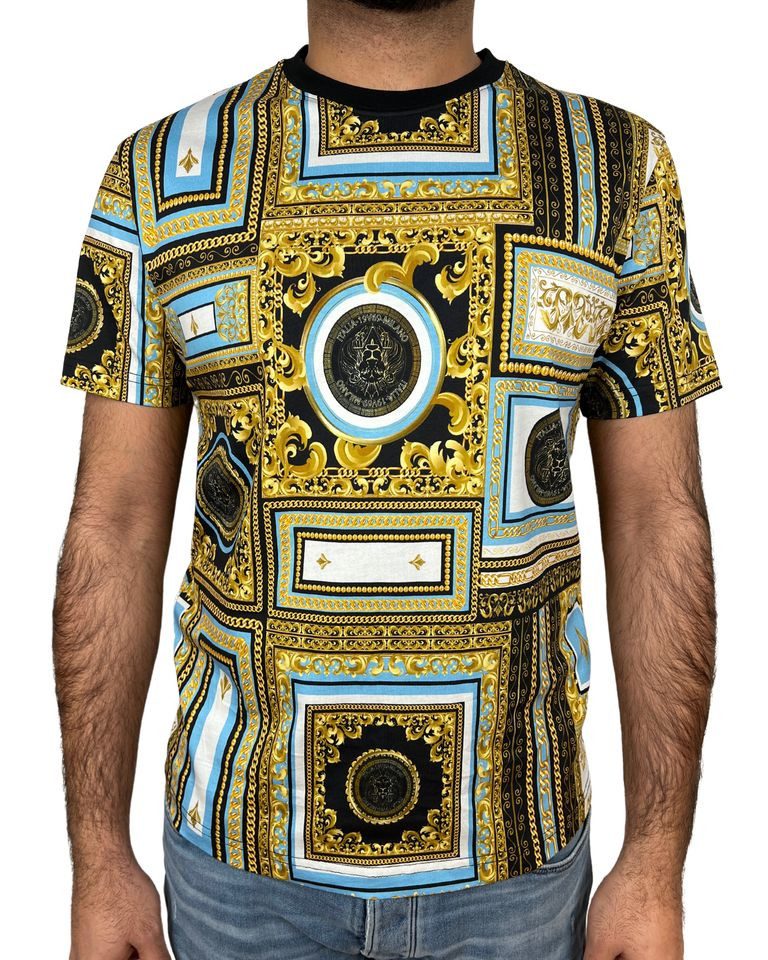19V69 ITALIA T-Shirt – Barock Print günstig online kaufen