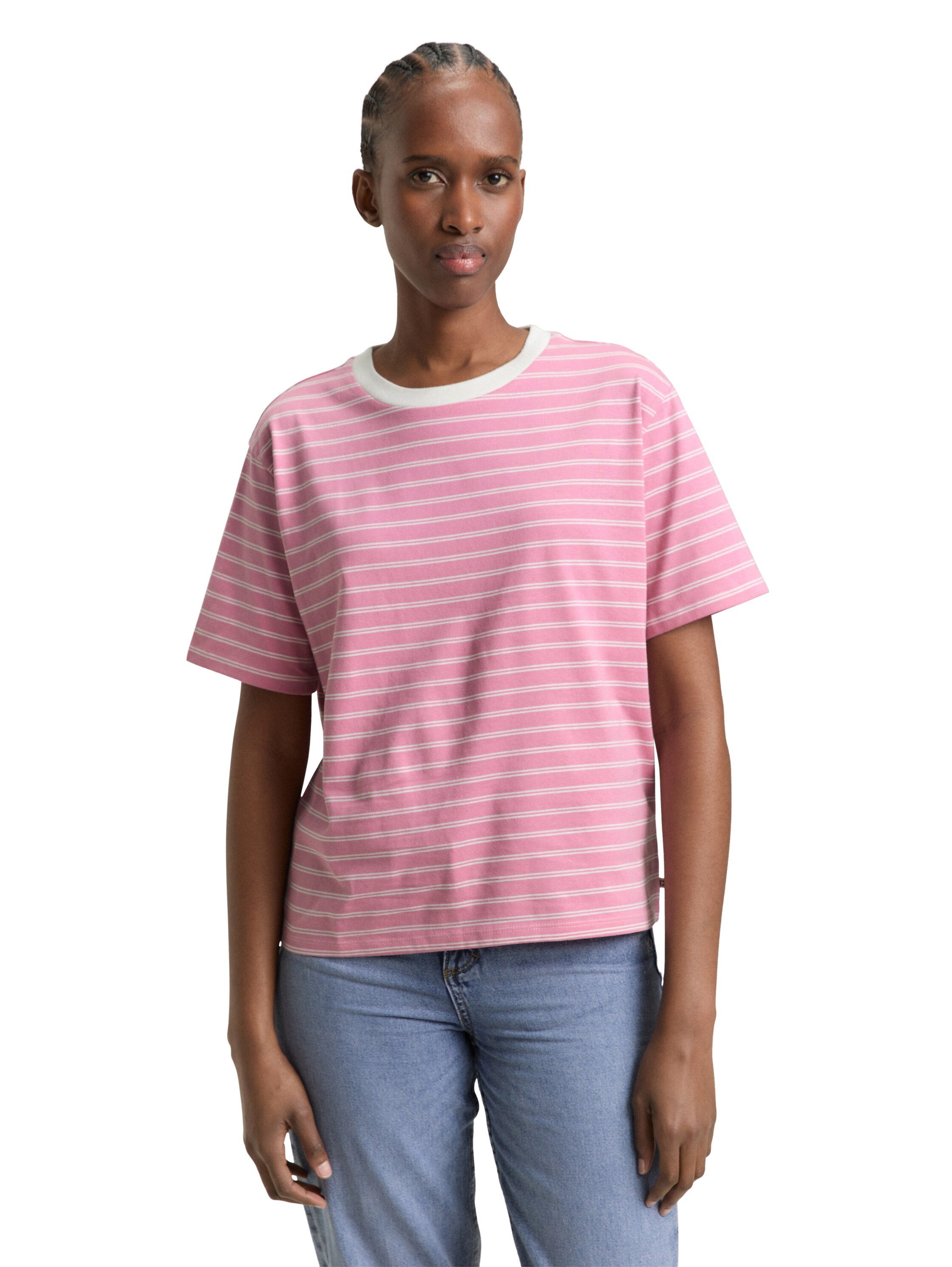 TOM TAILOR Denim T-Shirt mit Streifen Muster