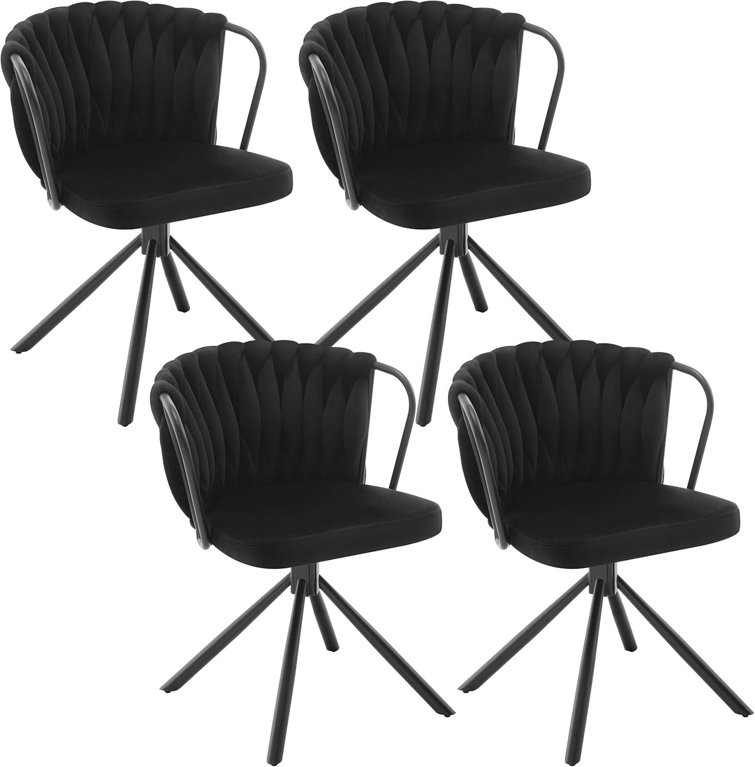 Woltu Polsterstuhl (4 St), Esszimmerstühle drehbar, Armlehnstuhl mit Samtsi günstig online kaufen