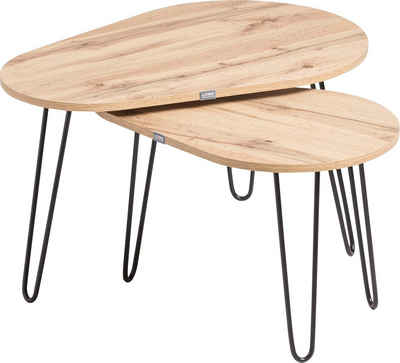 LOOKS by Wolfgang Joop Couchtisch Looks Organic, Set aus 2 unterschiedlich großen Tischen, mit hochwertigen Metallfüßen