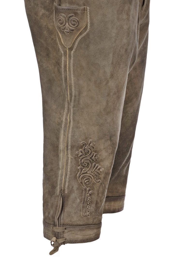 Maddox Trachtenlederhose Kniebundlederhose - LEIFERS - smoke