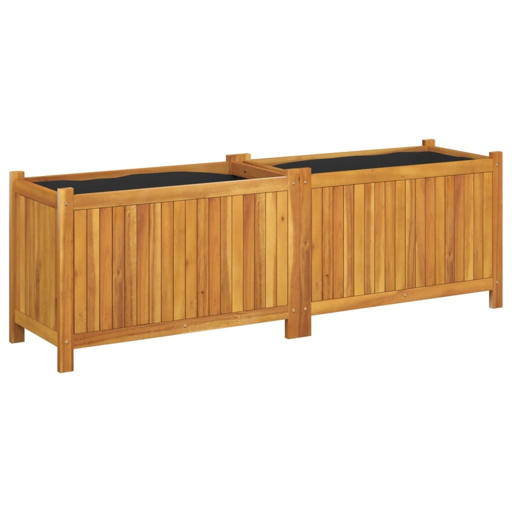 vidaXL Blumentopf Pflanzkübel mit Einlage 153x38,5x50 cm Massivholz (1 St)