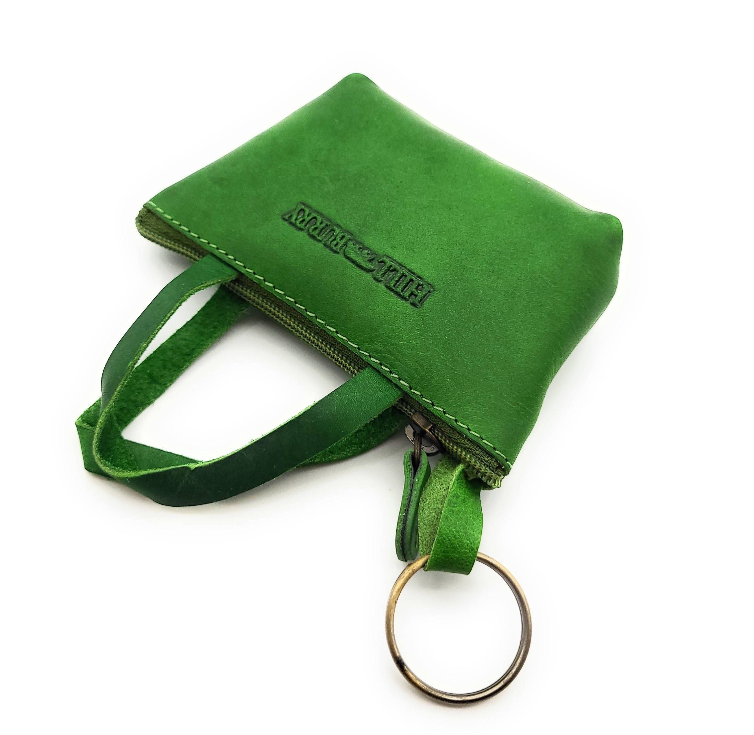 Hill Burry Schlüsseltasche Schlüsseletui Damen, Echtleder, Mini-Handtaschenform, Reißverschluss