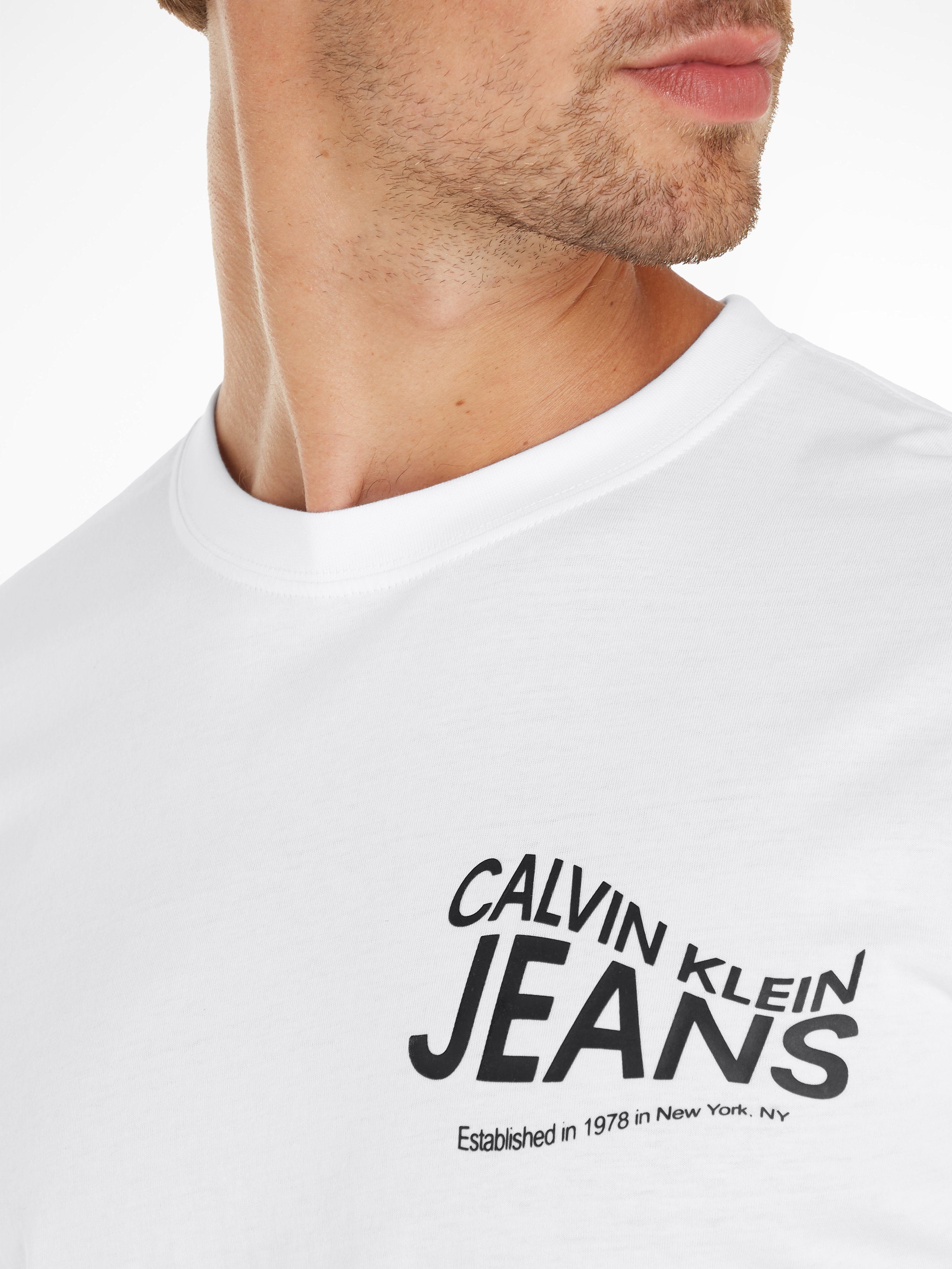 Calvin Klein Jeans T-Shirt TEE White Bright GRAPHIC MOTION FUTURE