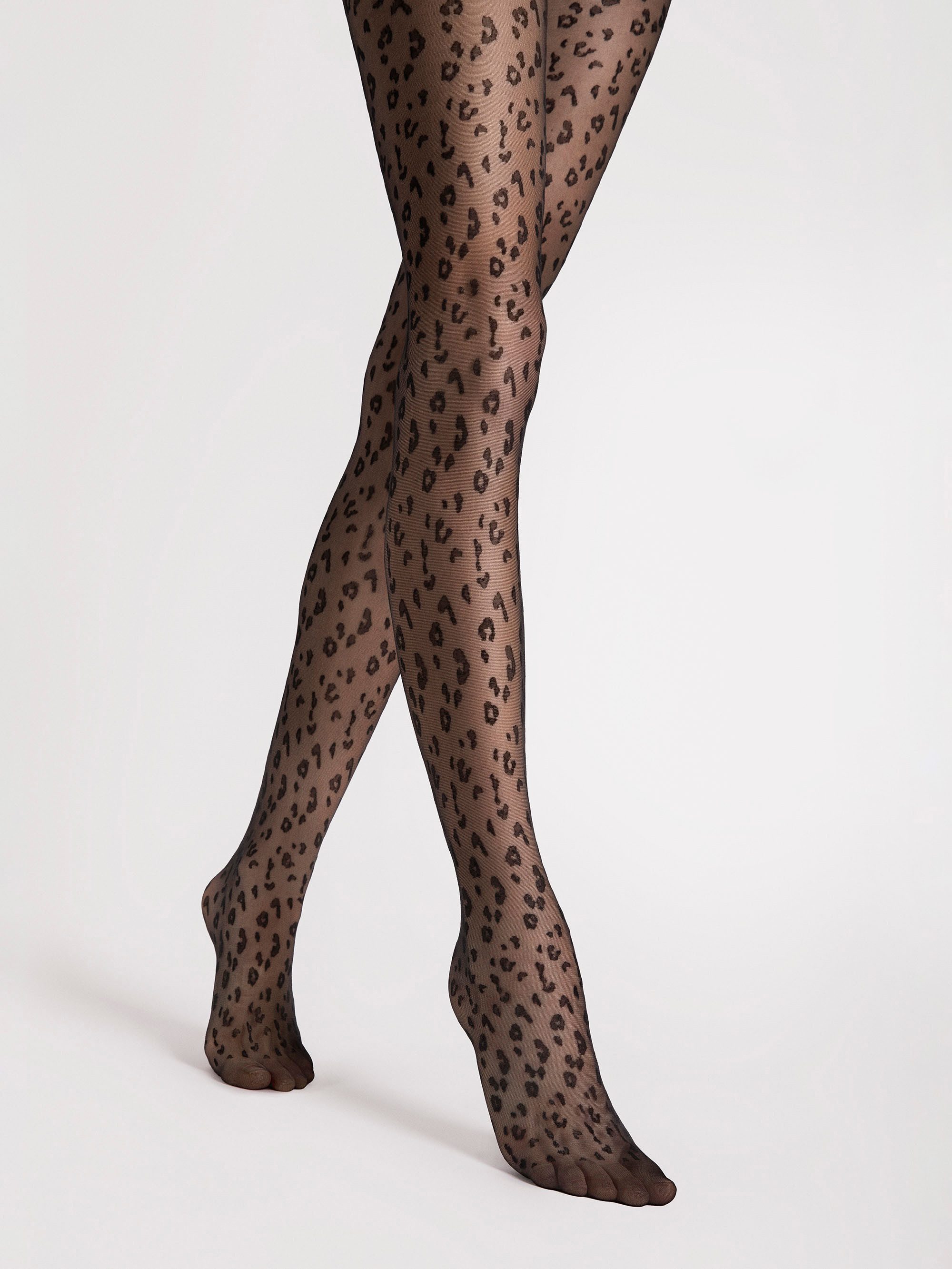 Fiore Feinstrumpfhose Tango Bravo (Packung 1 St. 1 Paar) Feinstumpfhose 20DEN im ikonischen Leopardenmuster