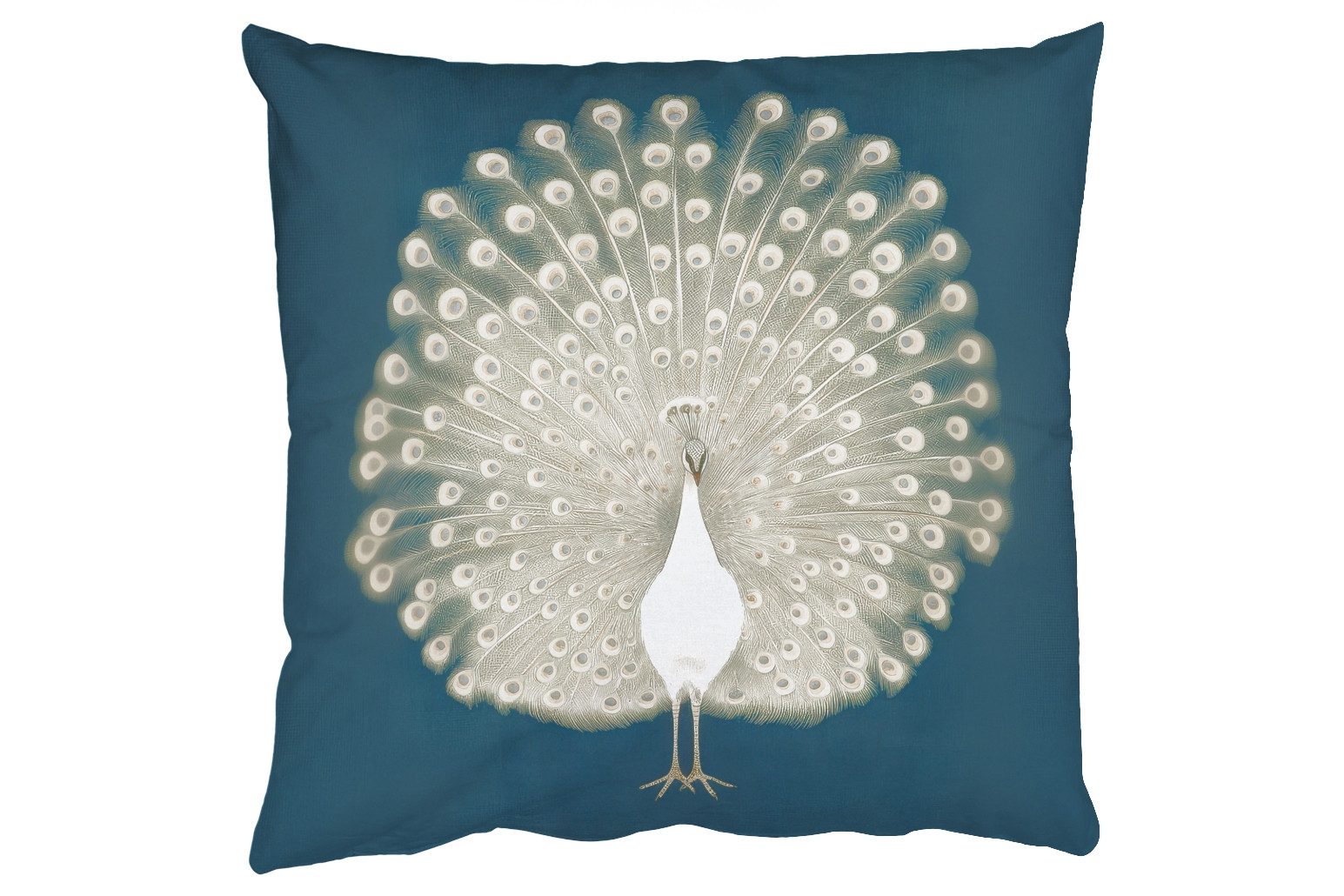 MuchoWow Dekokissen Vogel - Blau - Vintage, Zierkissen mit Füllung für Wohnzimmer, Sofakissen, 40x40 cm