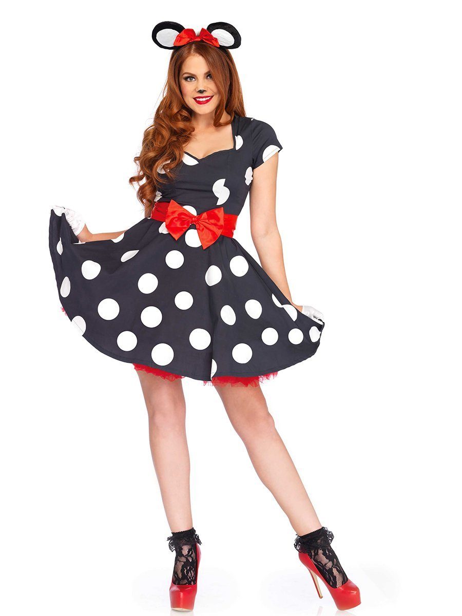 Leg Avenue Kostüm Rockabilly Maus Kostüm Kleid - Fasching Karneval, Polkado günstig online kaufen