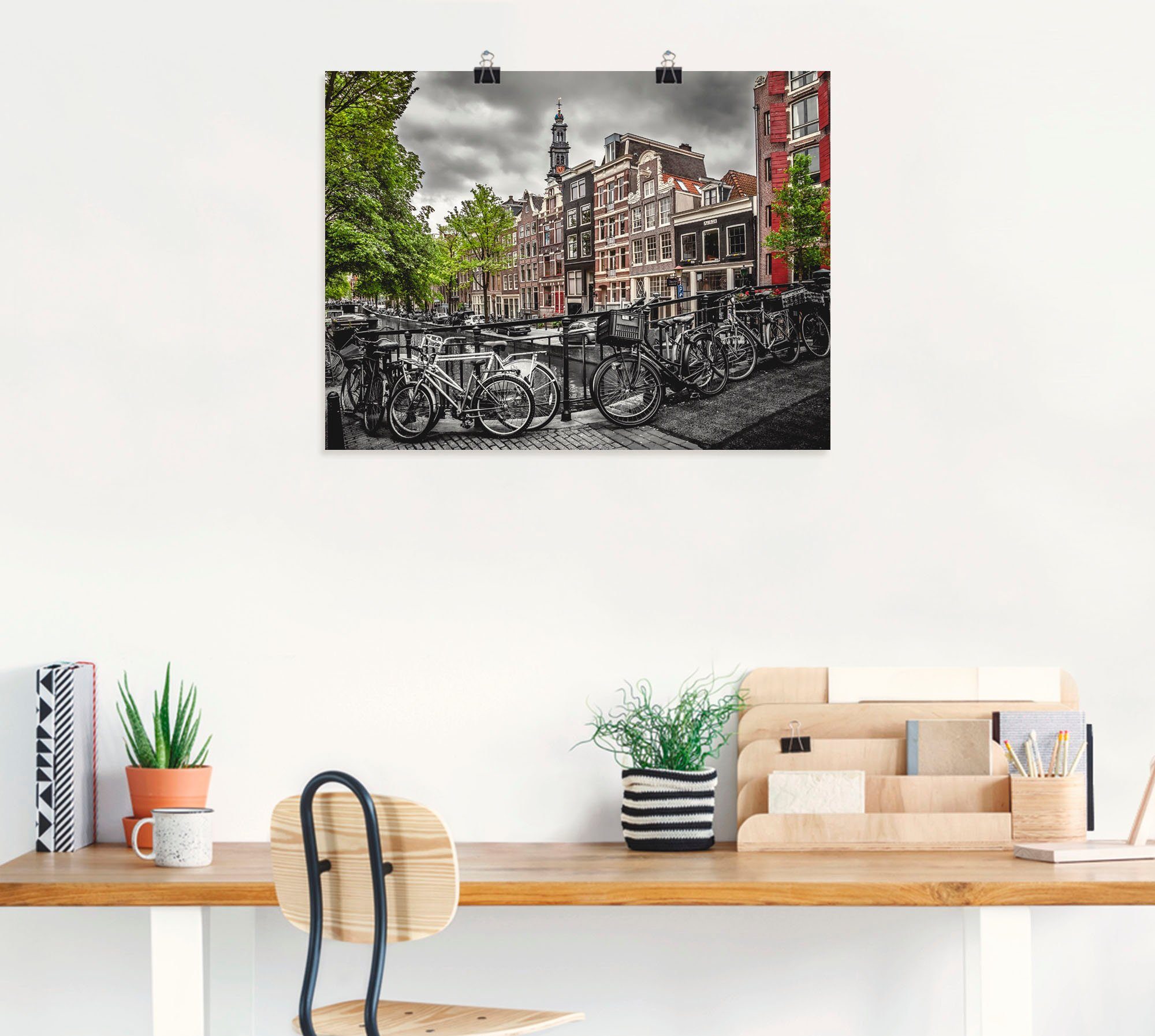 Artland Bloemgracht, oder (1 Wandaufkleber Leinwandbild, St), Poster Fahrräder Wandbild Amsterdam in versch. als Größen