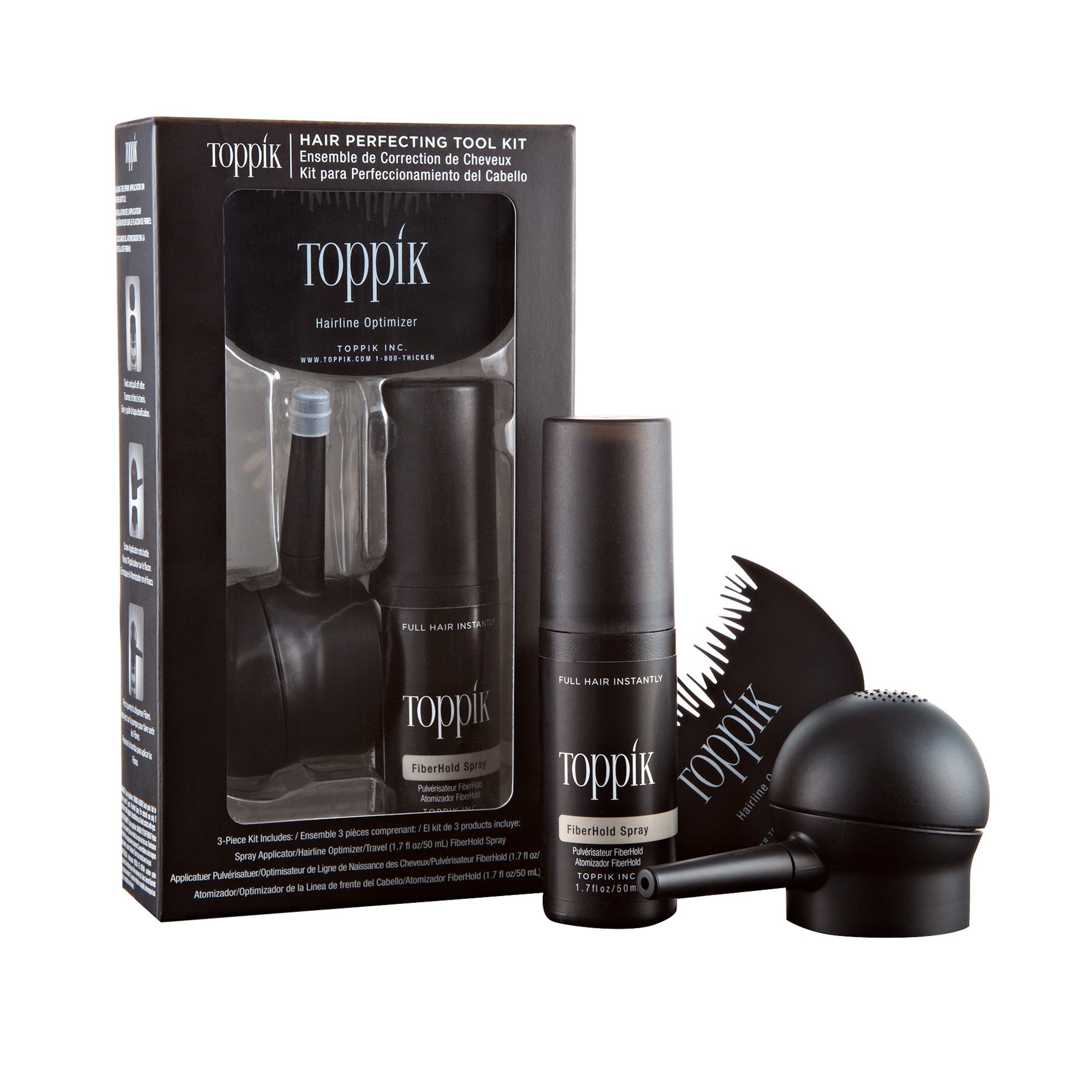 TOPPIK Haarstyling-Set TOPPIK Zubehör Set - Tool Kit für Haarverdichter Haarverdichtung, 1-tlg., Applicator Fixierspray Hairline Optimizer