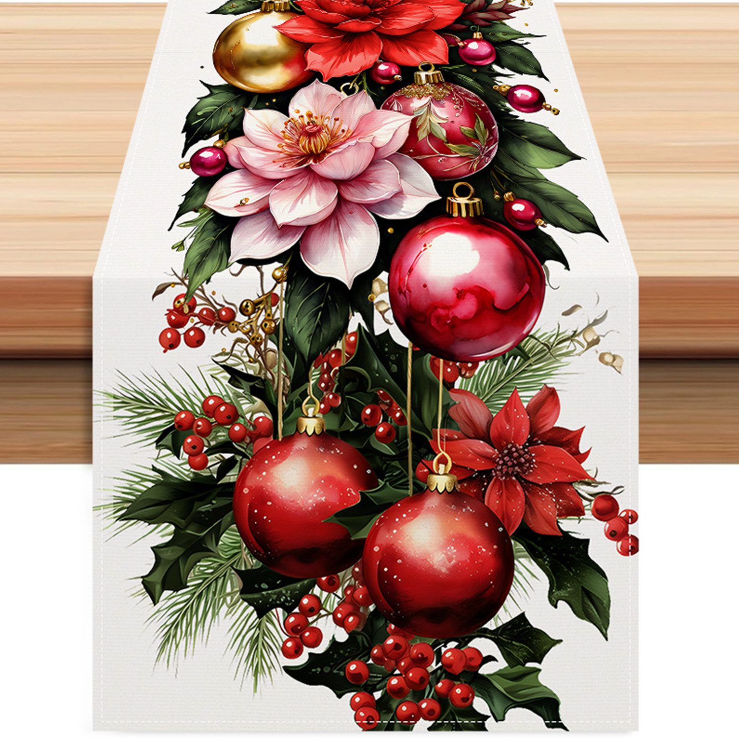 LAPAPRO Tischläufer Weihnachtlicher Leinen Tischläufer Druck, Festliche Tis günstig online kaufen