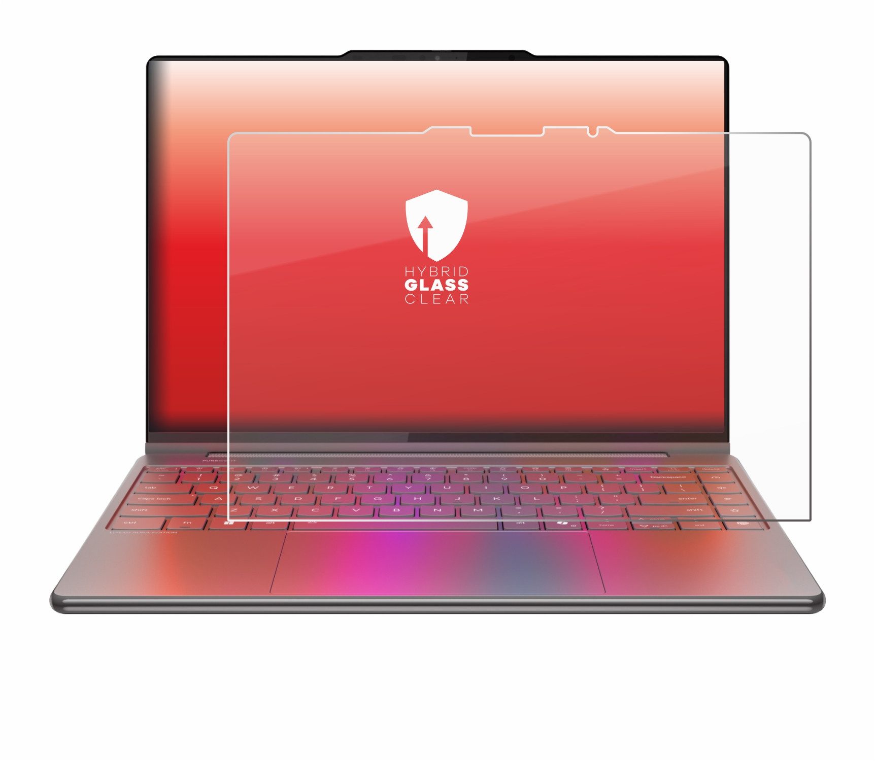 upscreen Displayschutzglas Folie für Lenovo Yoga 9i 2-in-1 Gen 10 Aura Edition 14", Schutzfolie Glas Panzer Display Schutz klar