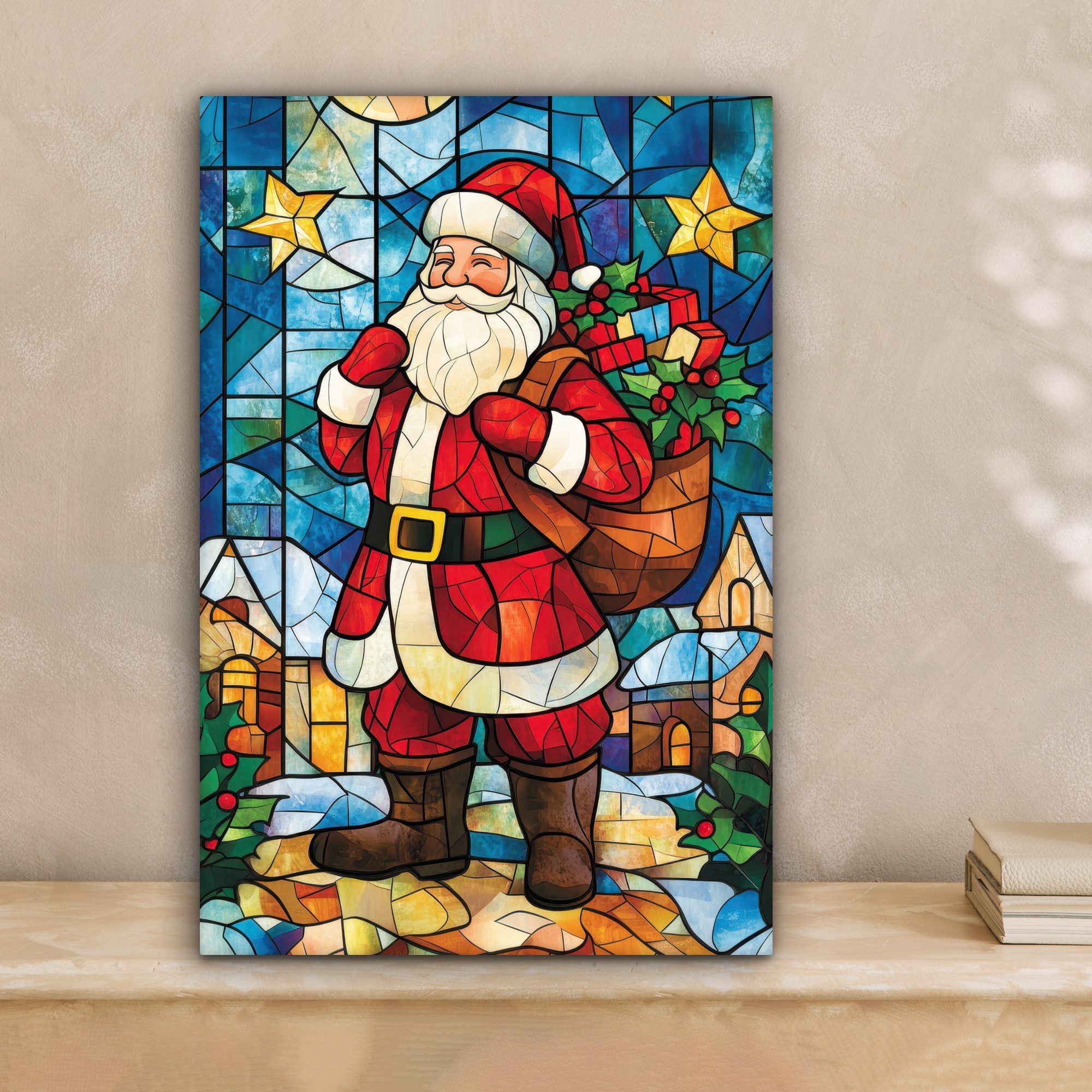 OneMillionCanvasses® Leinwandbild Weihnachtsmann - Glas - günstig online kaufen