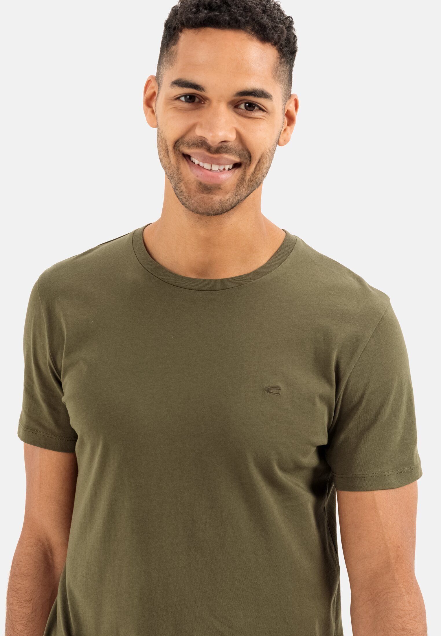 T-Shirt Oliv active Dunkel camel