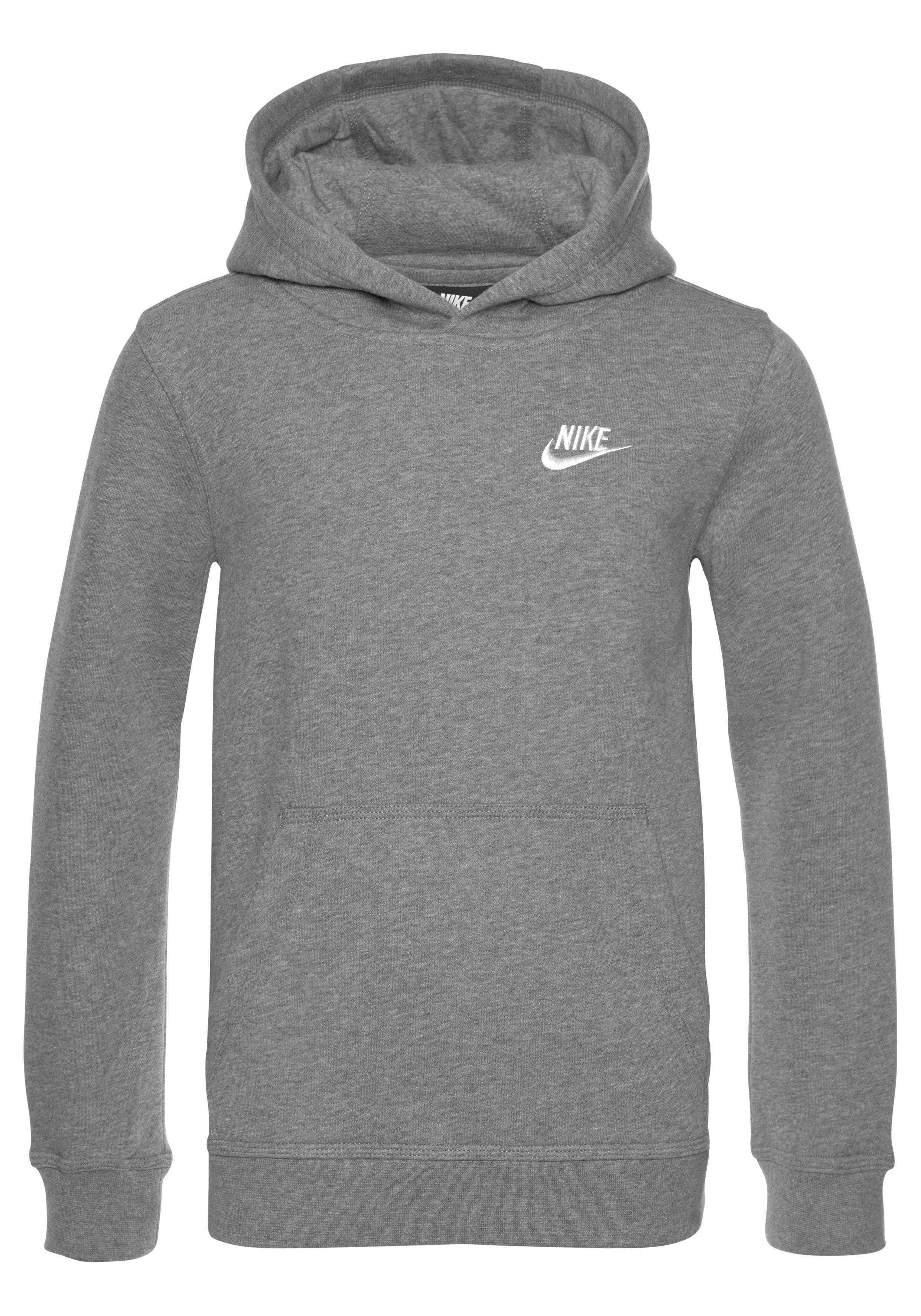 Kids' Hoodie Kapuzensweatshirt Big Nike Club grau-meliert Sportswear Pullover