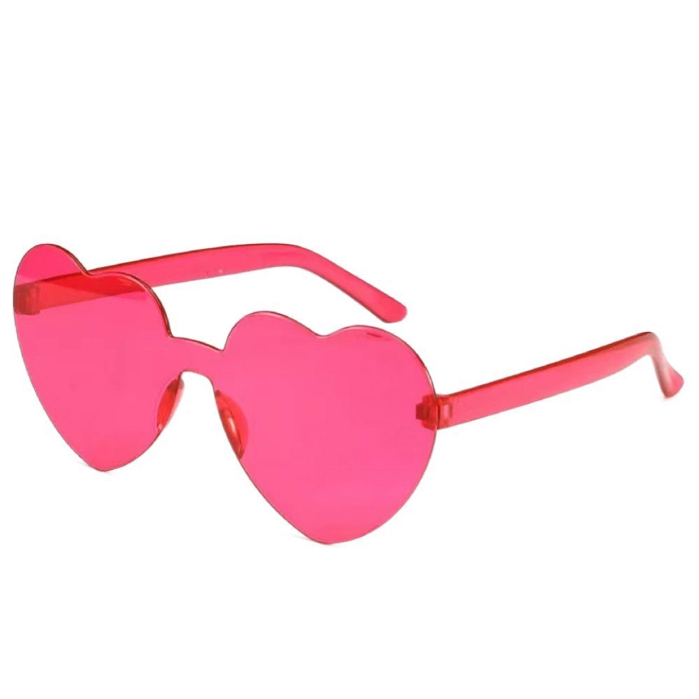 GelldG Sonnenbrille 12 Stück Herz Weiß/Dunkelrosa Partybrille Herz Partybrille, Sonnenbrille Farben