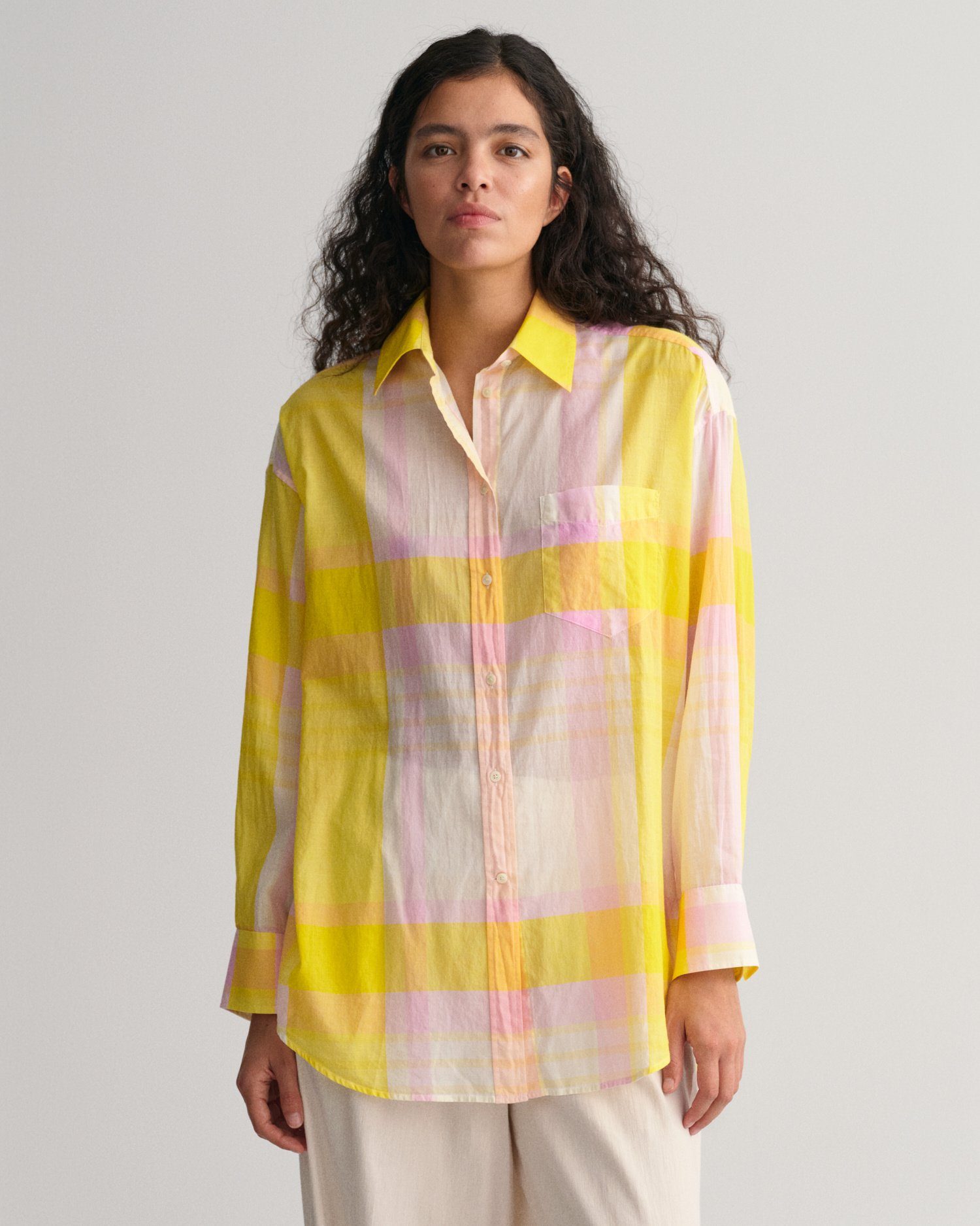 Klassische Bluse Oversized Madras Bluse
