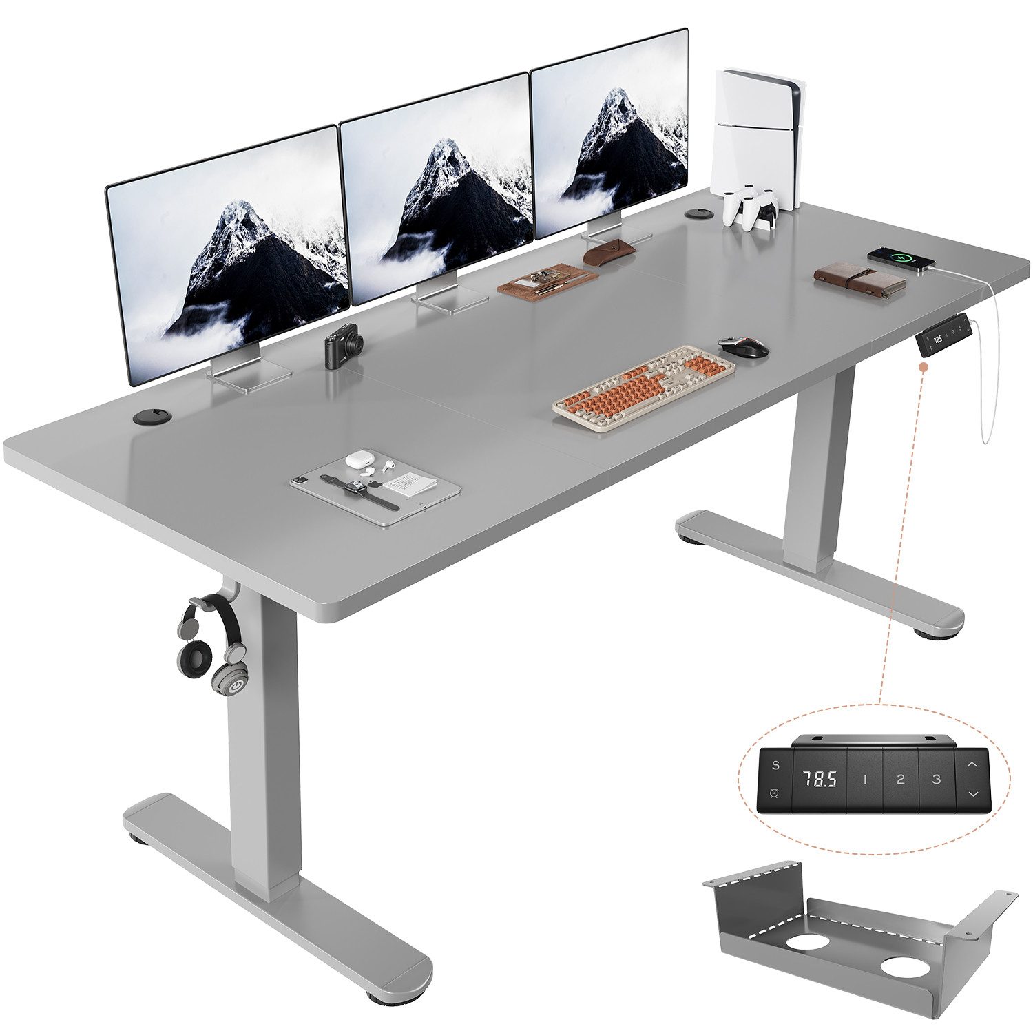 HOMALL Schreibtisch Höhenverstellbarer Schreibtisch mit 3 Höhen-Speicherfun günstig online kaufen