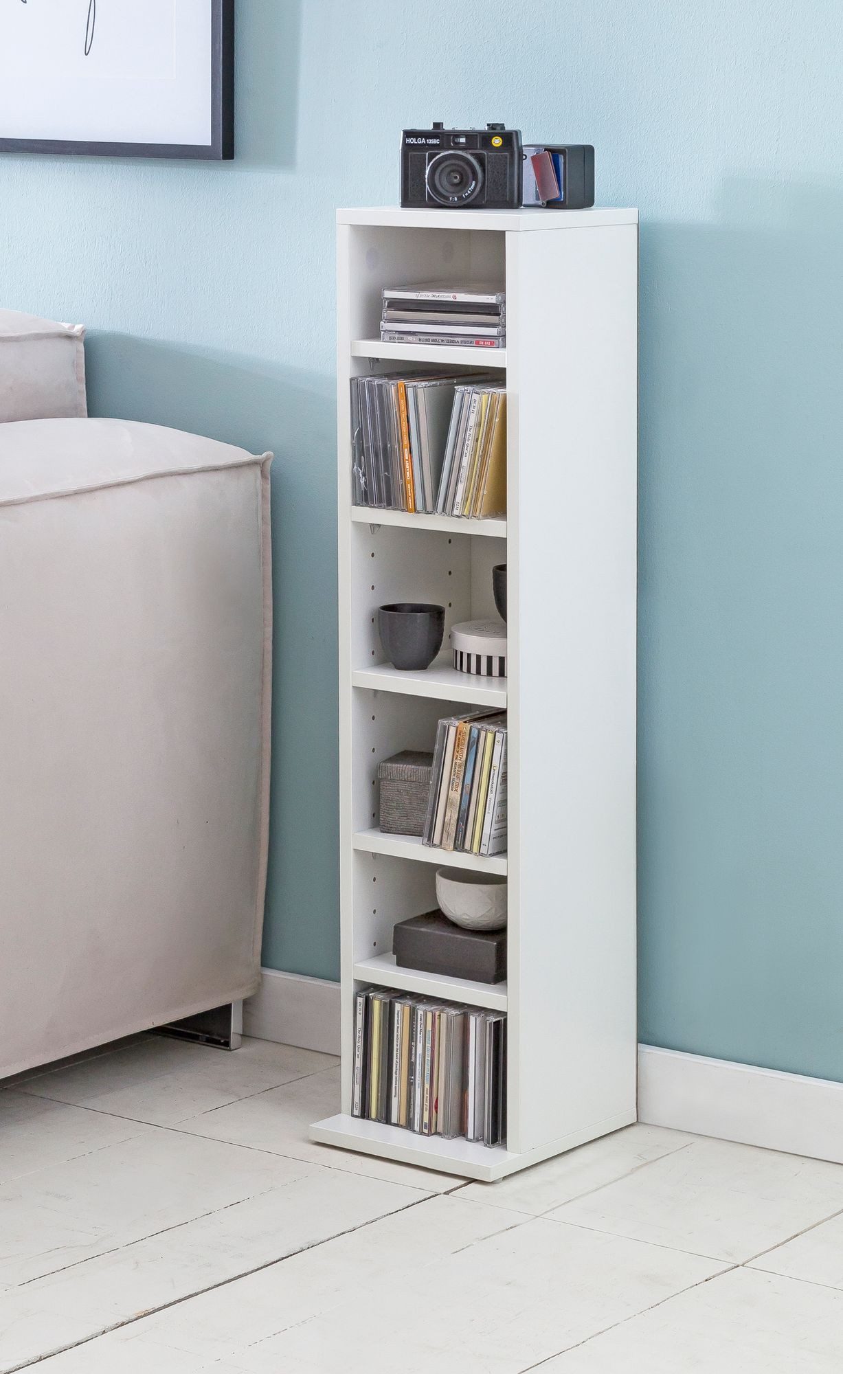 FINEBUY CD-Regal CD Aufbewahrung DVD Ständer Regal Turm Tower Archivierung günstig online kaufen