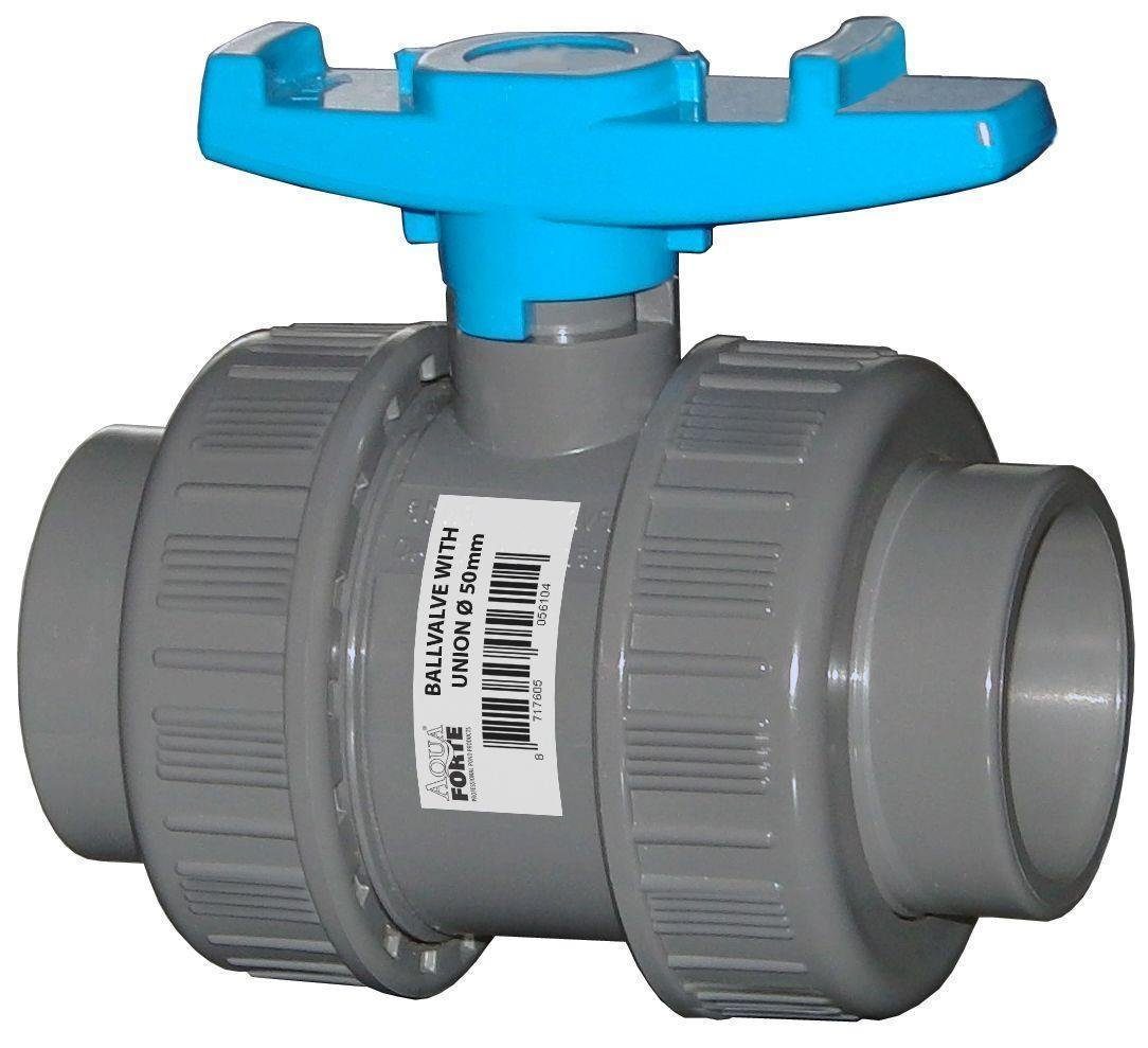 Kugelhahn Aquaforte Kugelhahn PVC mit beiseitigen Klebemuffe 20/25/32/40/50/63