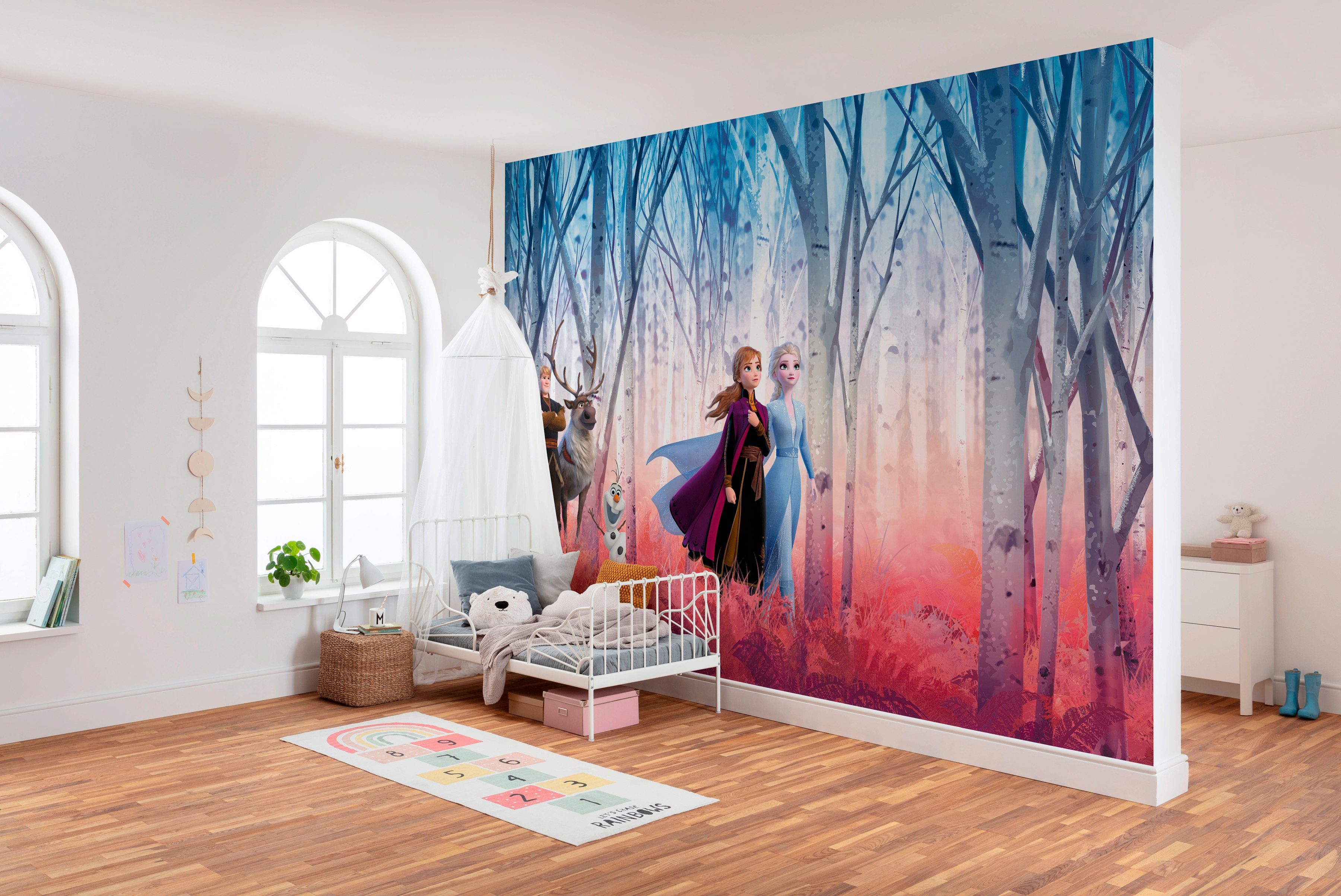 Komar Fototapete Frozen Friends forever - Größe 368 x 254 cm, glatt, bedruckt, Kinderzimmer