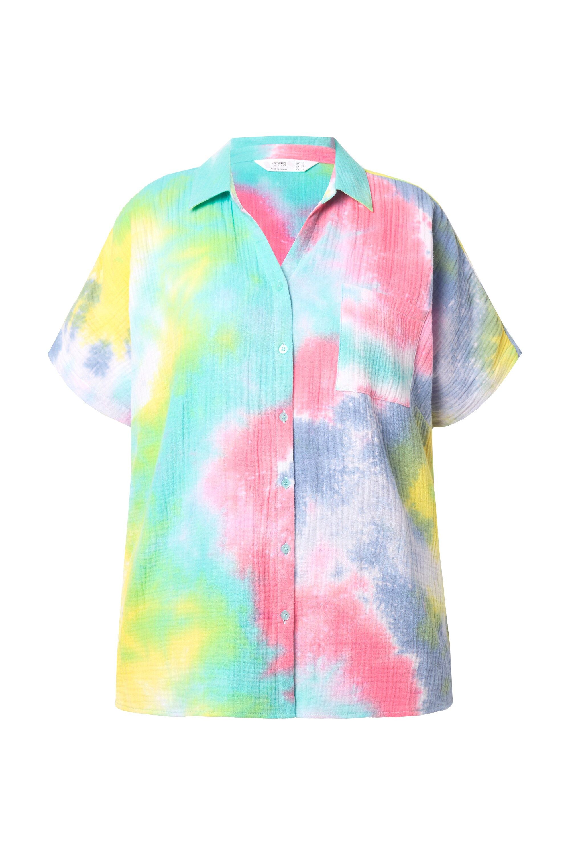 Angel of Style Hemdbluse Bluse Boxy Fit Musselin Batik-Muster günstig online kaufen