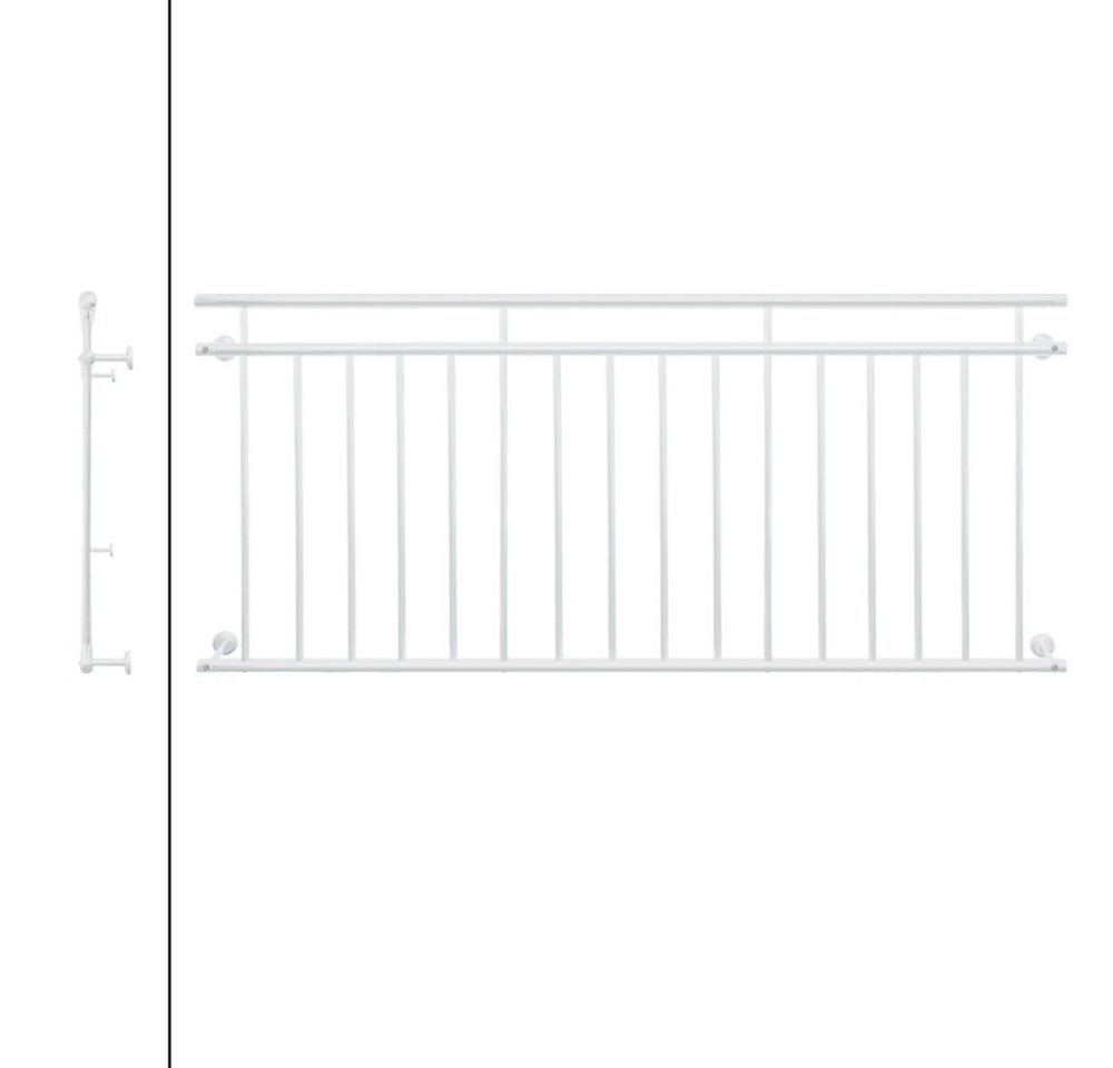 Thumbnail - ECD Germany Brüstungsgeländer Französischer Balkon aus Edelstahl Balkongeländer Balkongitter, 225 cm Länge, 90 cm Höhe, ...