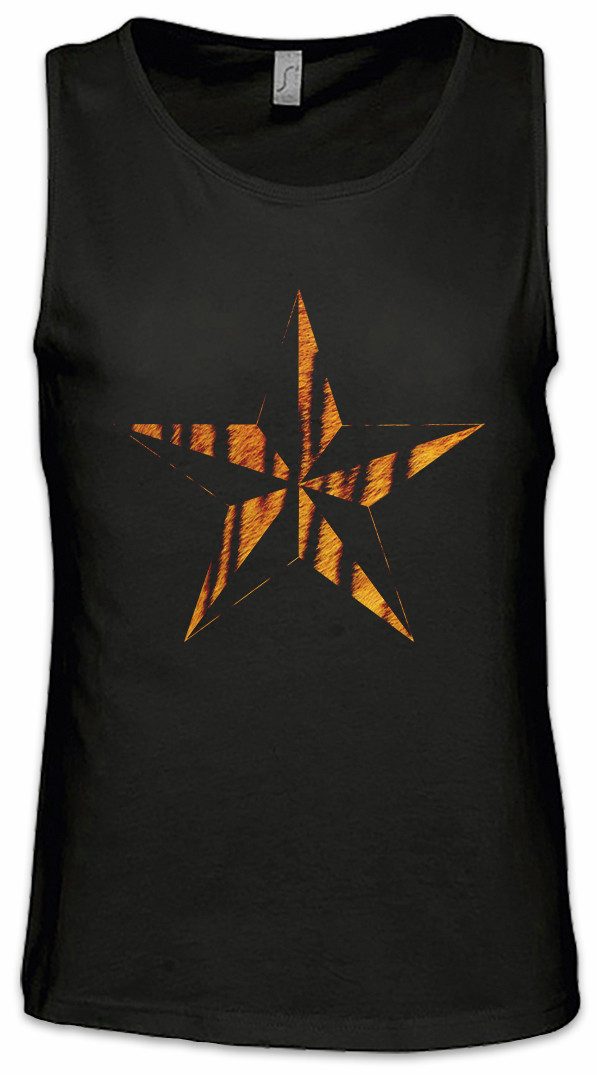 Urban Backwoods Tanktop Tiger Nautical Star Ärmelloses T-Shirt Tattoo Stern Leopard Rockabilly Oldschool Rockabella Leo Pin
