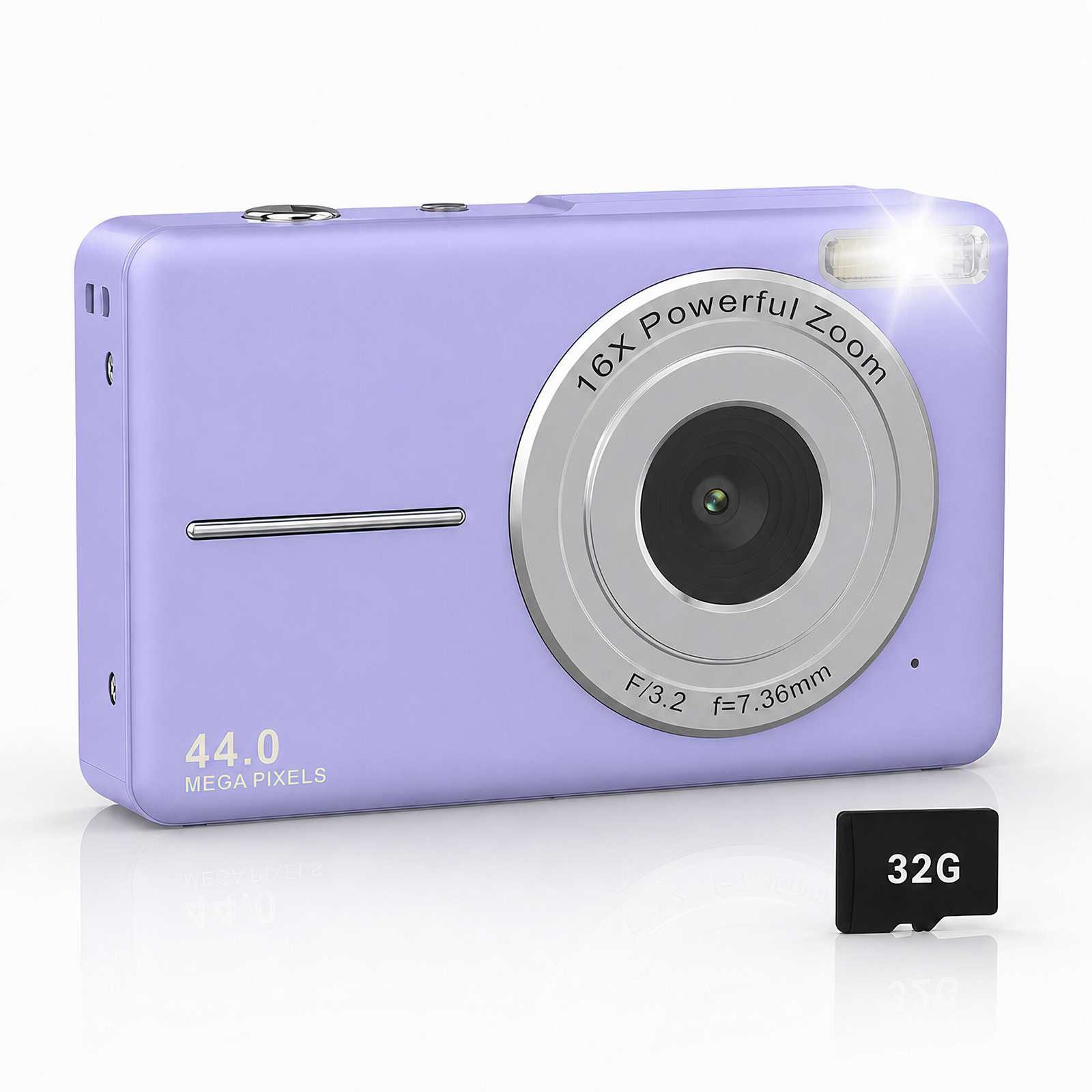 BBWL Kompakte 8MP Digitalkamera mit 16x Zoom, 1080P Video, 32GB Karte Vollformat-Digitalkamera (16x opt. Zoom, manueller Steuerung & 2,4 Zoll Display, ideal für Schüler & Geschenk)