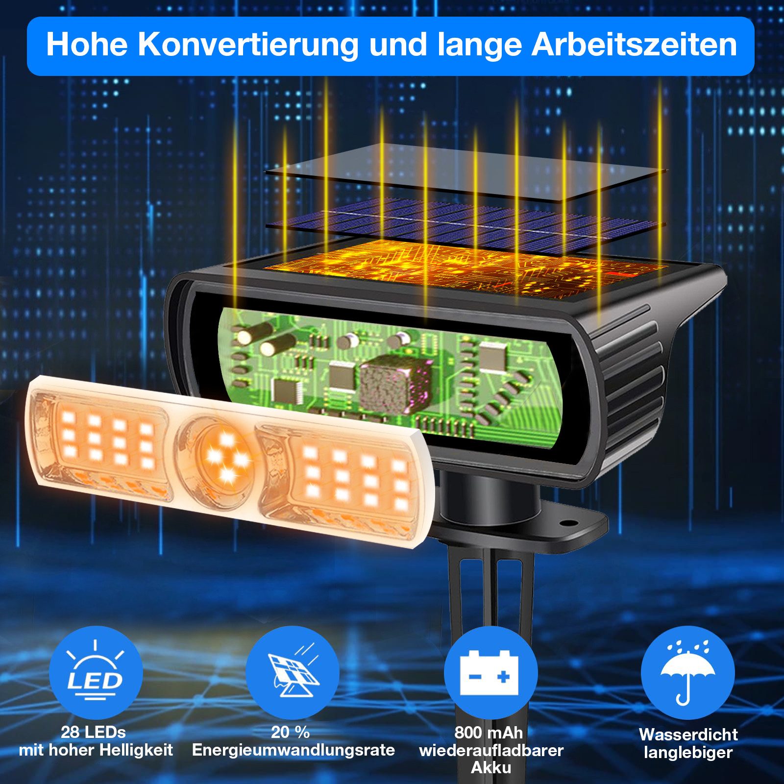 Sunicol Gartenstrahler Solarlampen für außen, 4 günstig online kaufen
