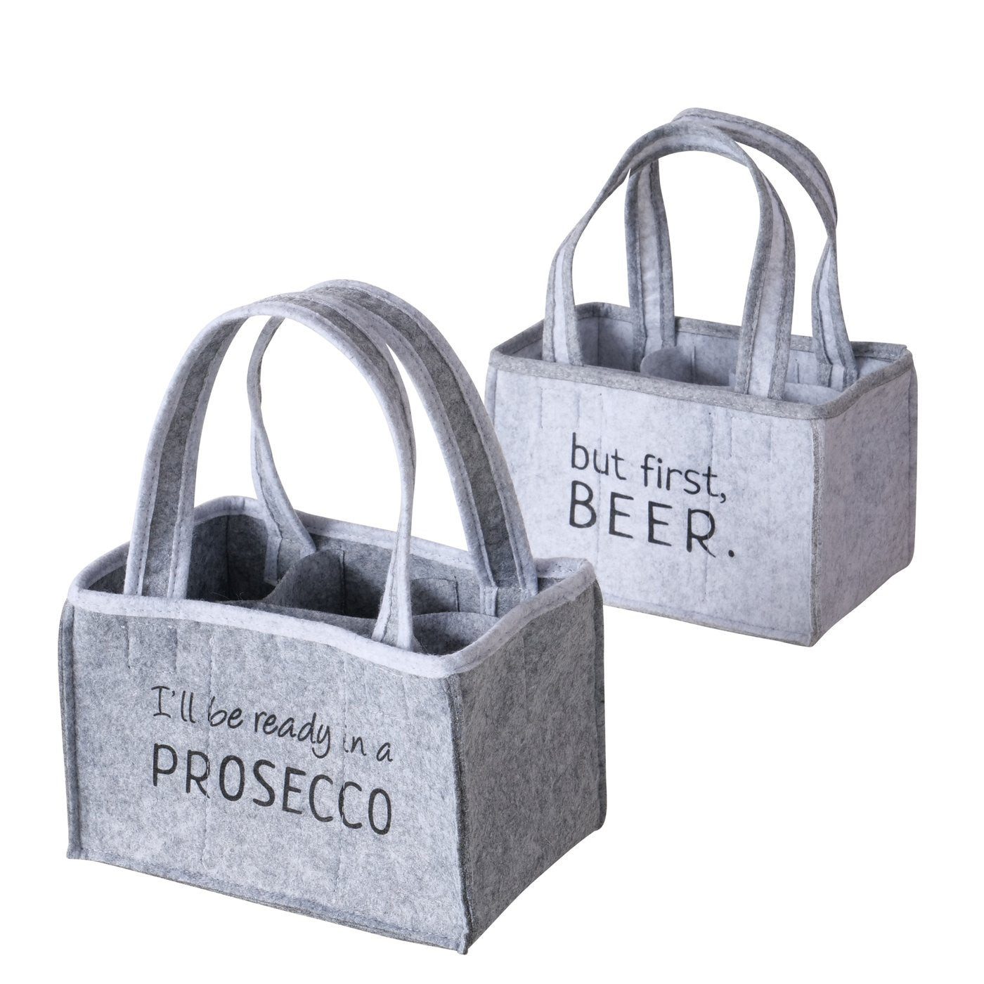 BOLTZE Flaschenträger Flaschentasche/Flaschenträger grau "Prosecco & Beer" von Boltze - Gesc