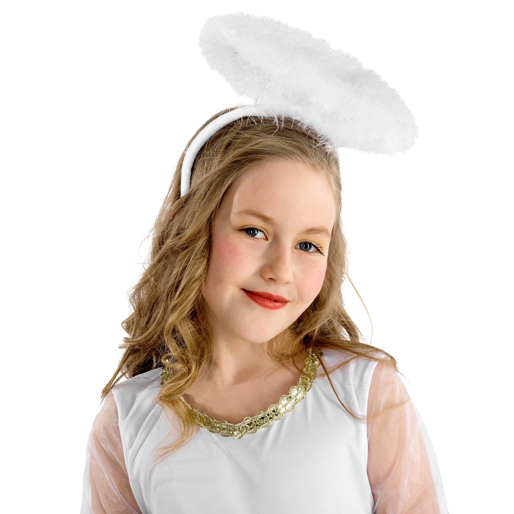 dressforfun Angel Costume, Girls' Costume, Enchanting Angel, Long Angel Dress with Velcro Closure at the Collar
