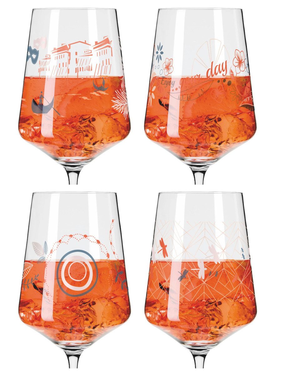 Ritzenhoff Gläser-Set Sommerrausch Aperizzo 4er Set F23, Kristallglas, 20,3 x 19,4 x 26,6 cm – Bild 2 von 5