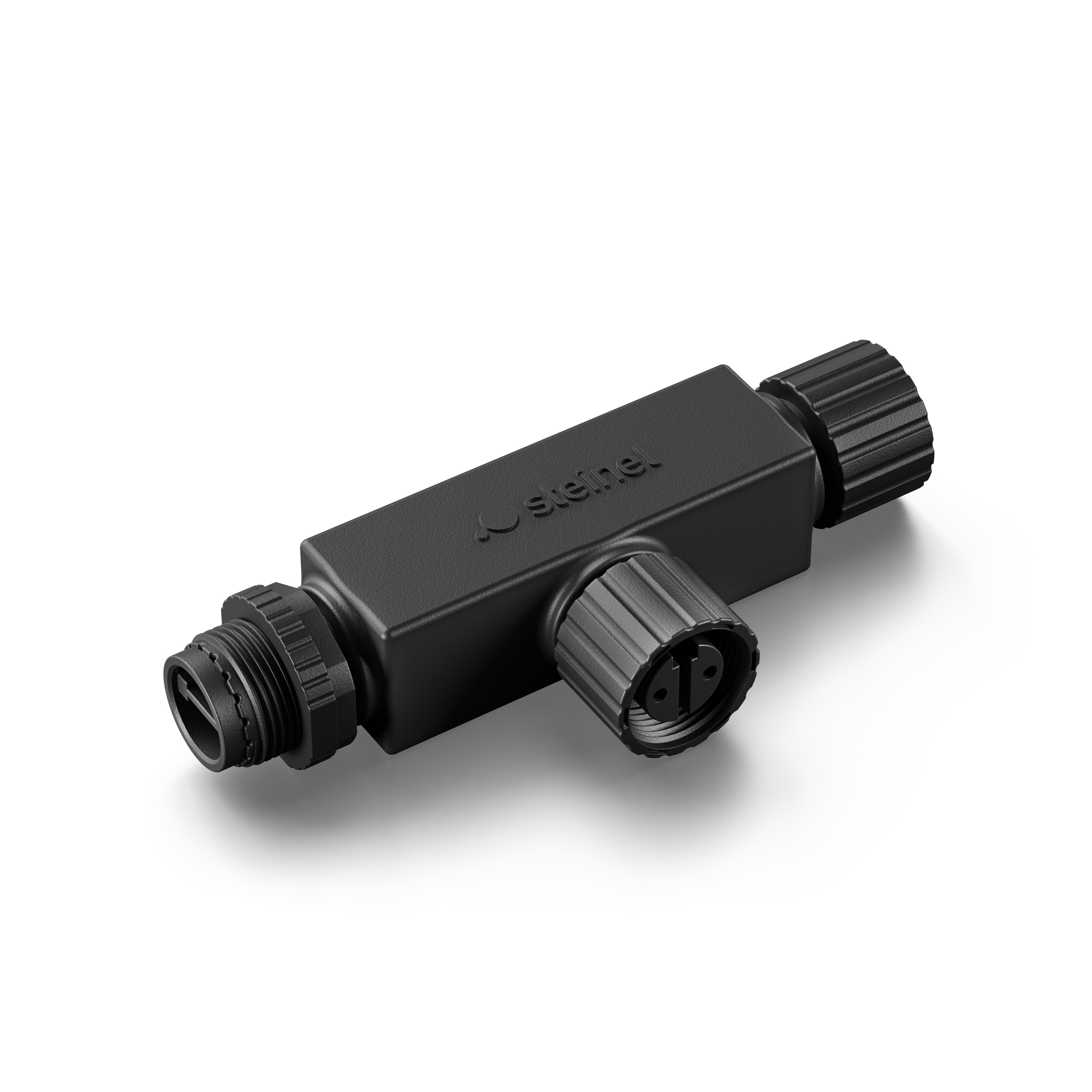 steinel Kabelverbinder-Sortiment Verbindungsstück 24 V, T-Verbinder, 2 Ausgänge, Zubehör Garten-Lichtsystem 24 V, schwarz