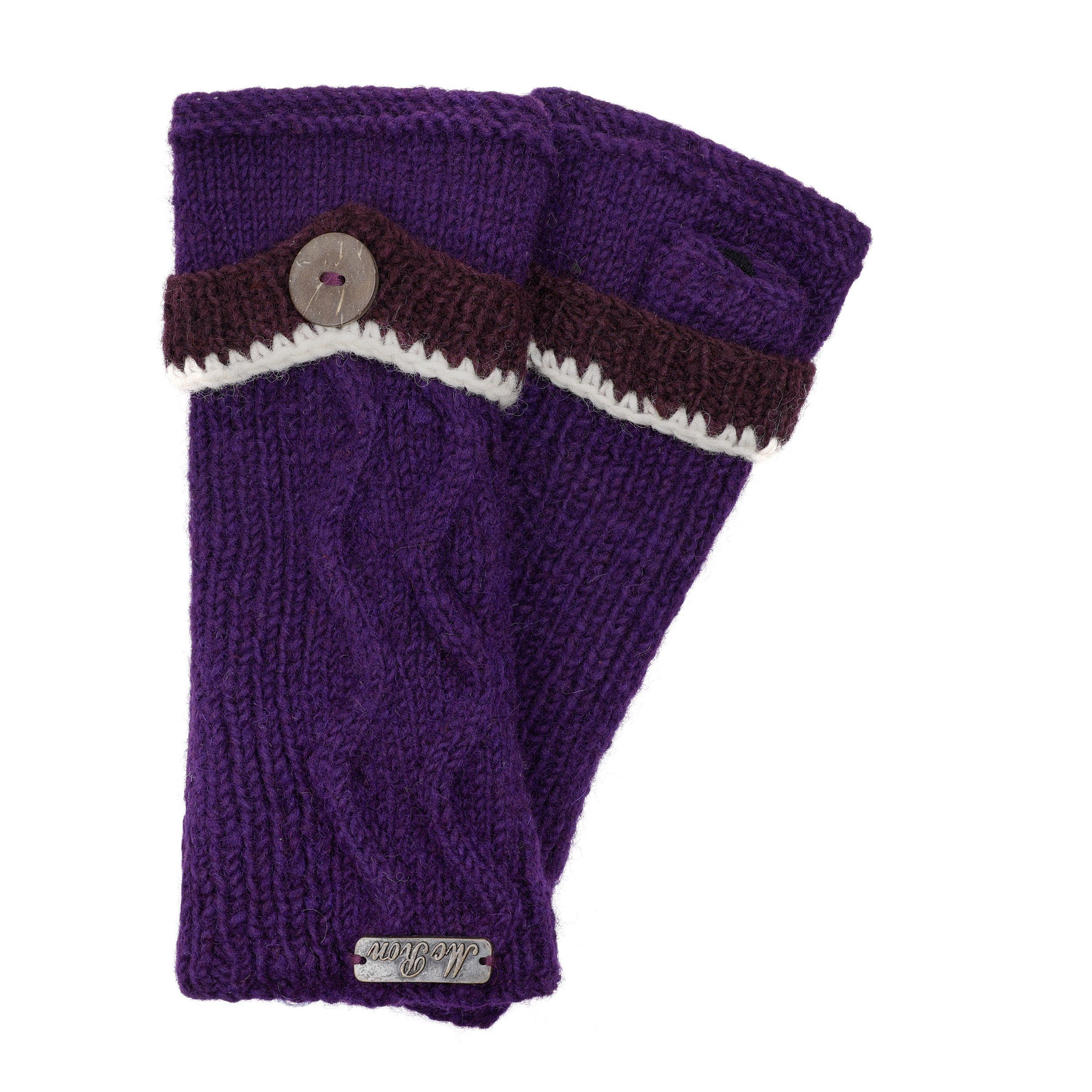 McRon Armstulpen Pulswärmer Modell Rita gefüttert mit Fleece, hoher Schurwollanteil