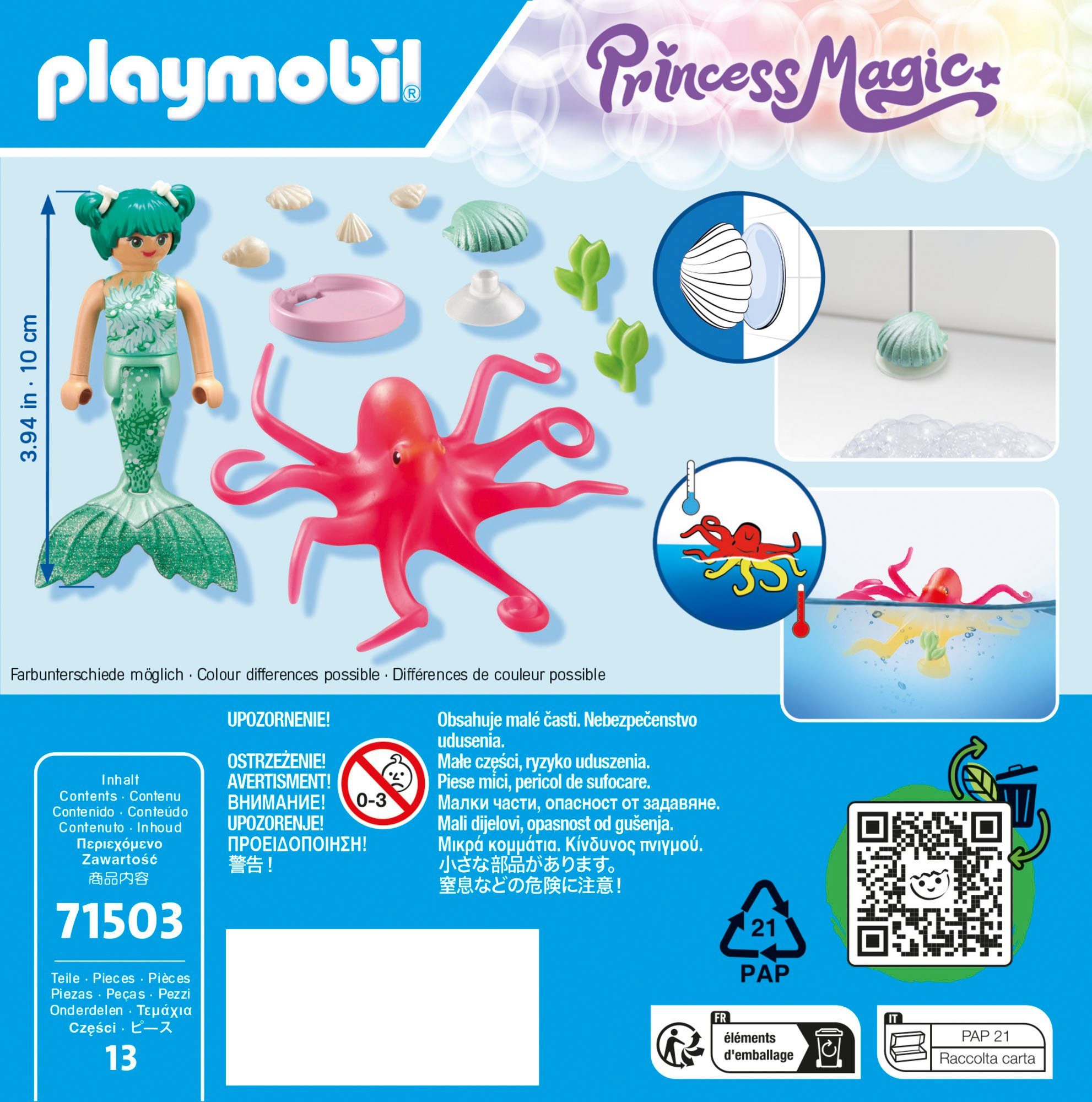 Playmobil® Meerjungfrau mit Farbwechselkrake (71503), Princess Magic Konstruktions-Spielset, (13 St), Made in Europe – Bild 4 von 5