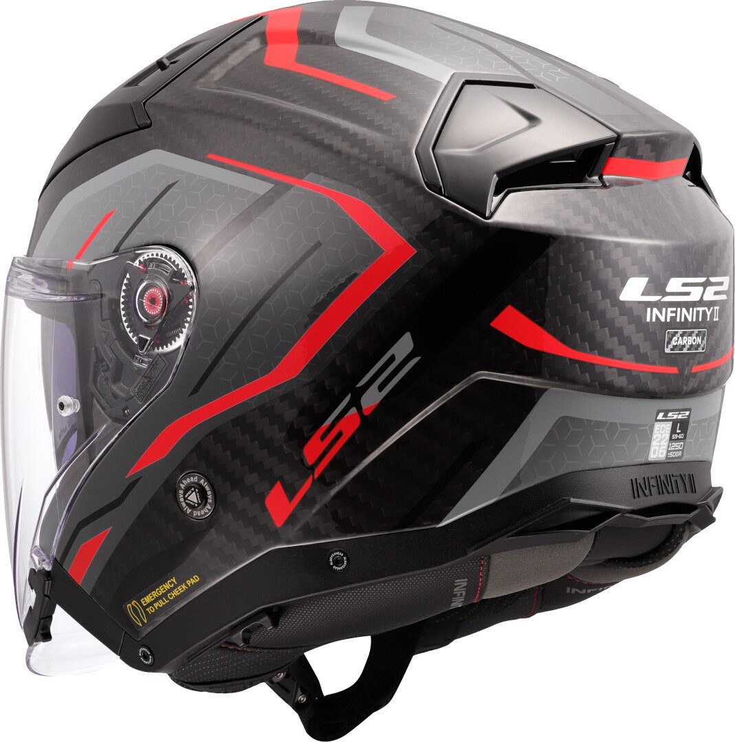 LS2 Motorradhelm OF603 Infinity II Carbon Urus Jethelm, Vorbereitet Für Kommunikationssystem,notfallsystem-polsterung (eq