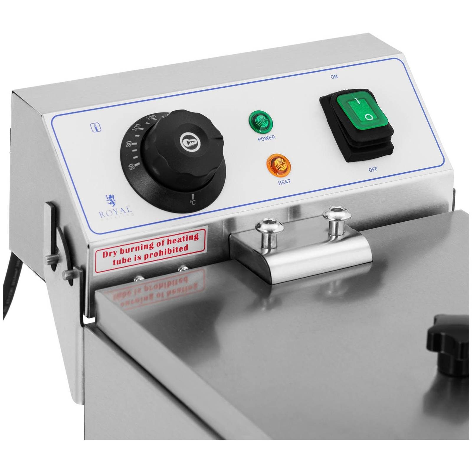 Royal Catering Fritteuse RCEF 08EB, 3200 W, 8 L Edelstahl 230 V Kaltzone Gastronomie