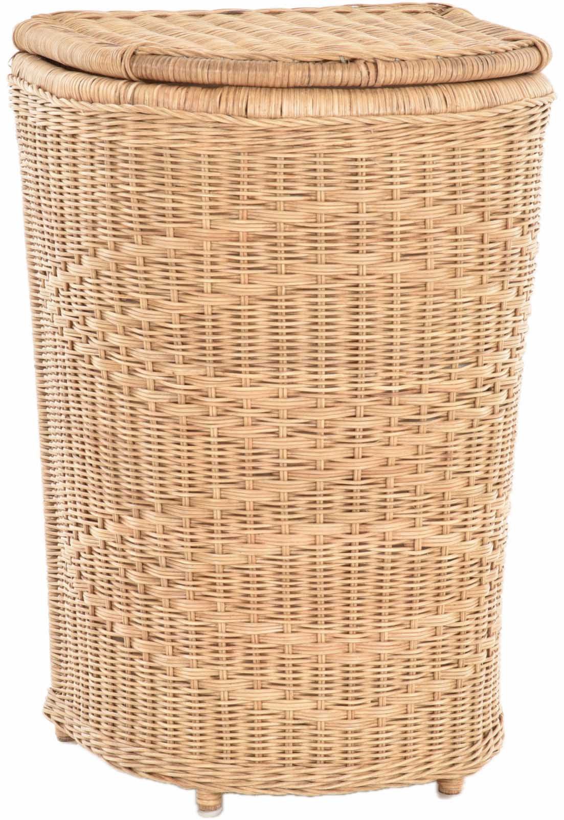 Krines Home Wäschetruhe Edle Rattan Wäschetonne Wäschekorb mit Deckel Korb Aufbewahrung, Truhe für Wäsche mit Inlett Wäschesammler