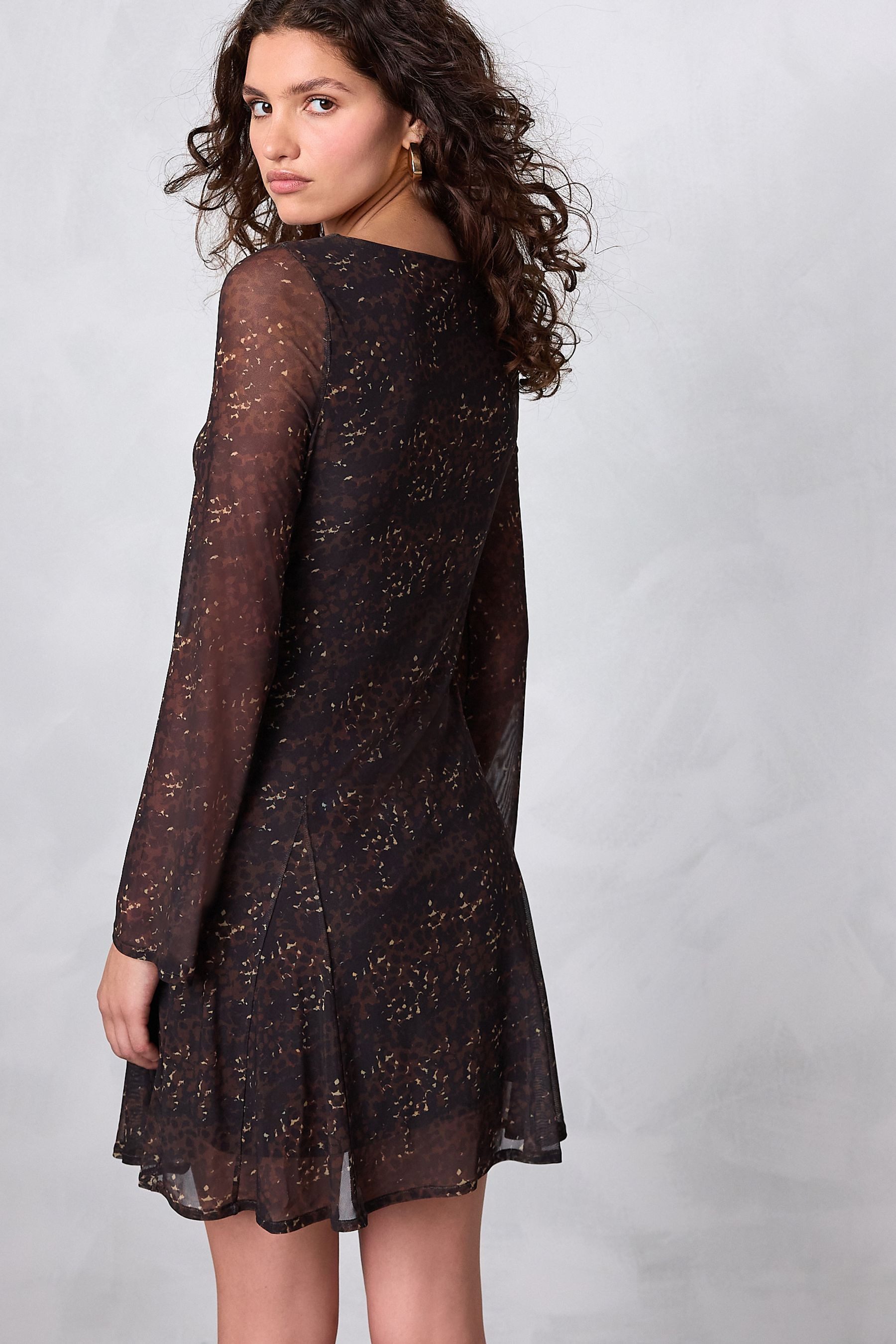 Next Minikleid Langärmeliges Minikleid aus Mesh günstig online kaufen