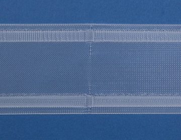 Gardine Wellenfalten, Gardinenband, Dekoschals, Seitenschals / Farbe: transparent / Breite: 76 mm - L164, rewagi, Verkaufseinheit: 5 Meter