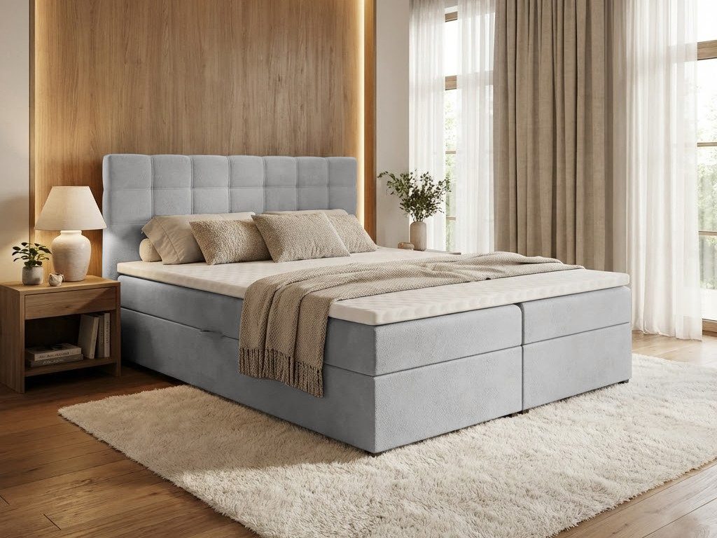 Beautysofa Boxspringbett TOPIQ mit Bettkasten (Bett für Schlafzimmer), mit 2x Bettkästen, Federkernmatratze