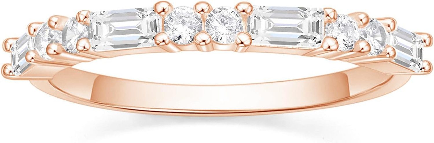 Jumpeak Diamantring 14 Karat Diamantring Stapelbarer Bandring, Echtes Diamantring-Set, Geschenk zum Geburtstag und zum Jahrestag