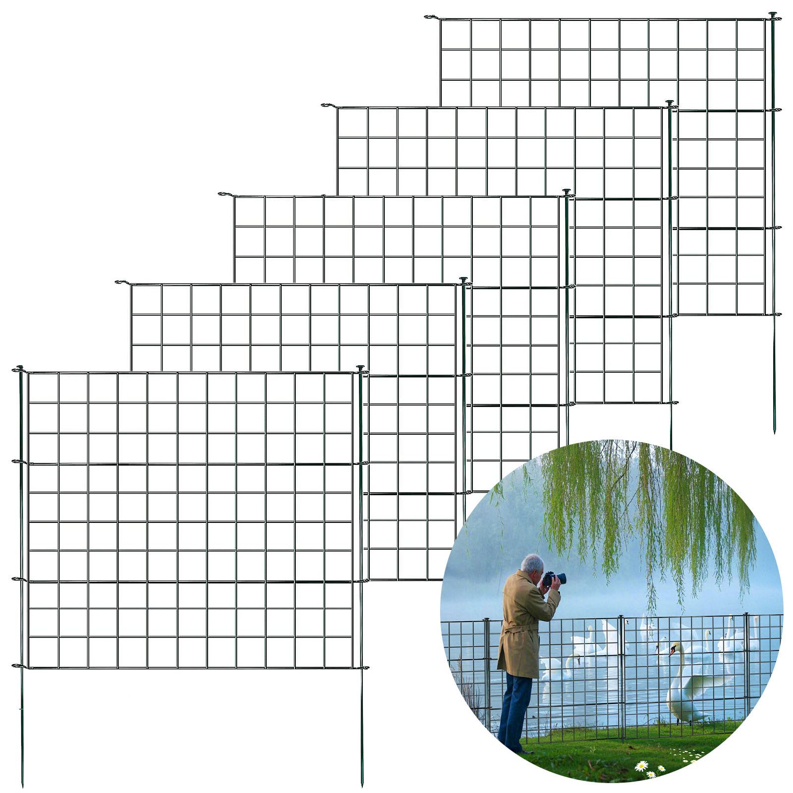Floordirekt Teichzaun Pablo, Metall-Steckzaun-Set für Garten, günstig online kaufen