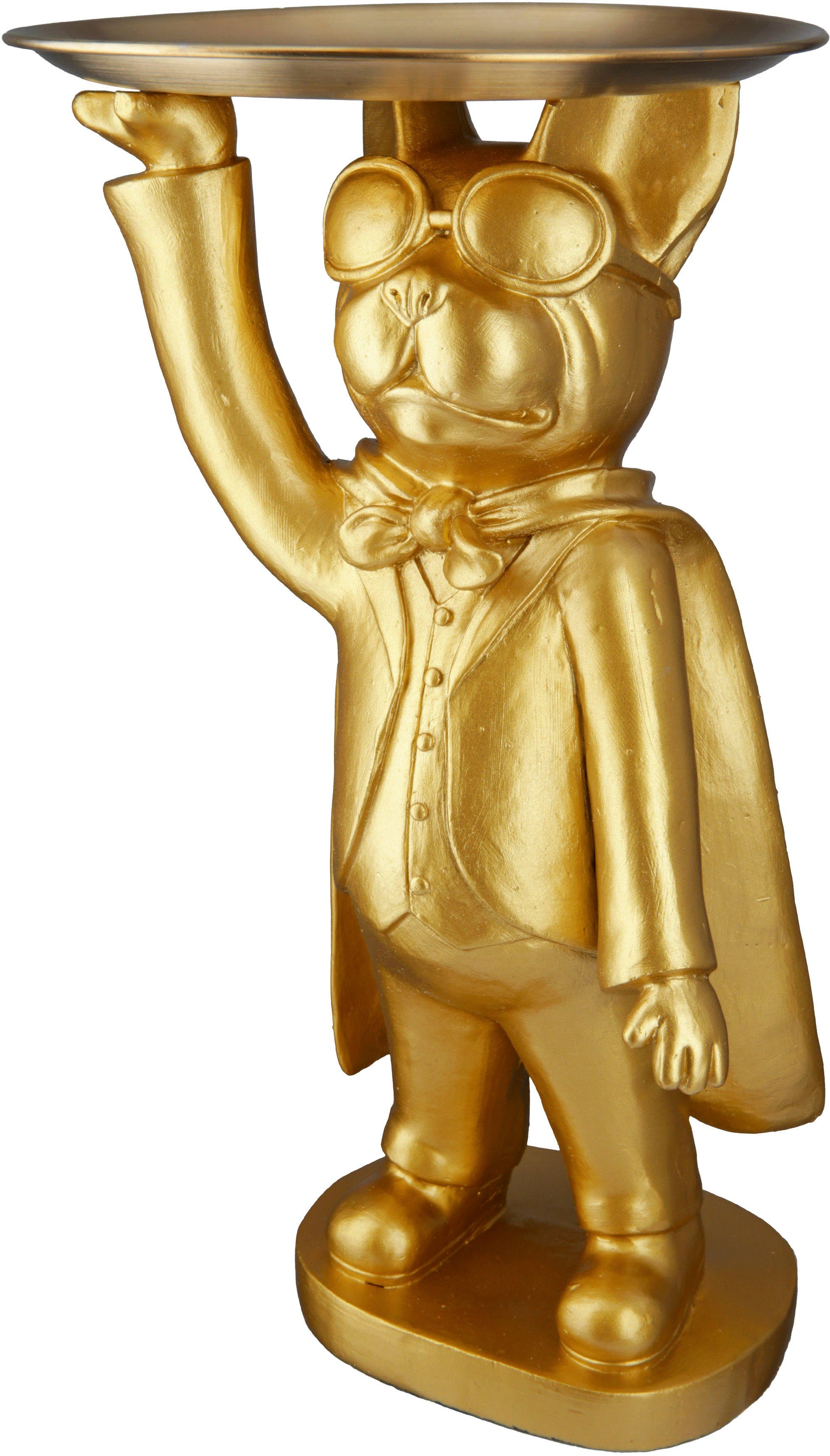 stehend Hund Gilde Tablett Casablanca Tierfigur Hero Dog St) by goldfarben mit (1