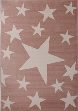 Kinderteppich Himmel Muster, Vimoda, Rechteckig, Höhe: 12 mm, Sterne, Designer, Pink, Rosa, Kurzflor, Jugendzimmer