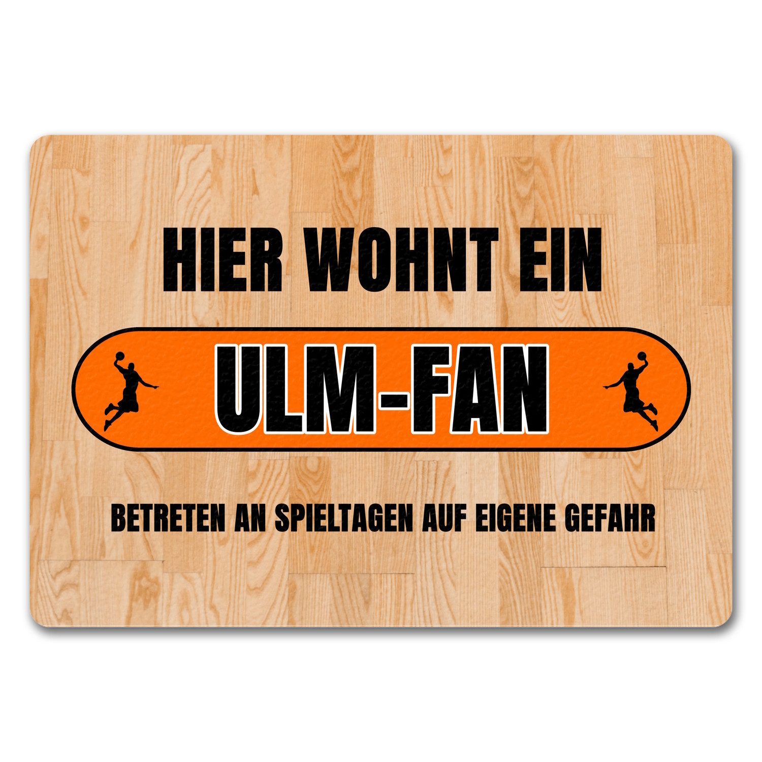 Fußmatte Hier wohnt ein Ulm Fan Fußmatte in 35x50 cm ohne Rand mit Motiv