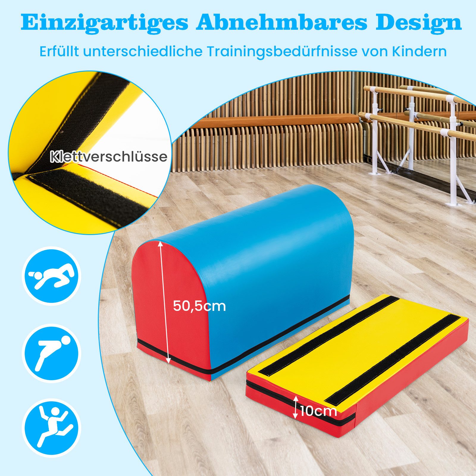 COSTWAY Turnbank, Briefkasten-Turnmatte, Gymnastik-Sprungkasten, Turnhilfe