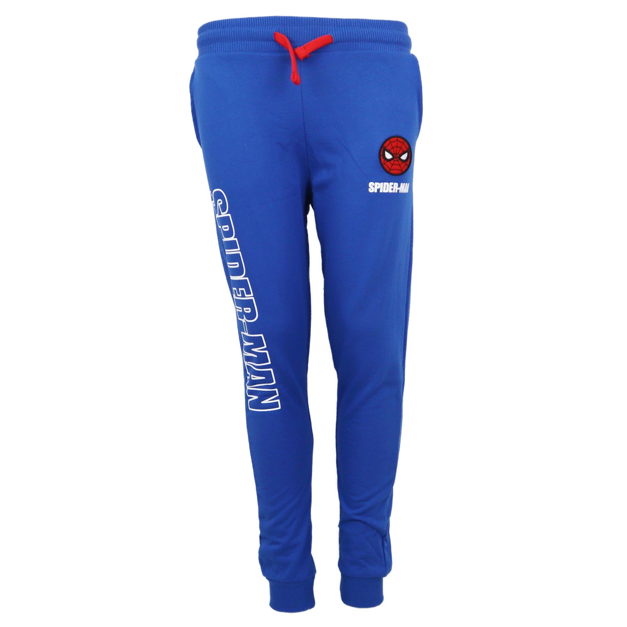 Jungen oder MARVEL Schwarz 134, bis Blau Hose Gr. Spiderman Kinder 104 Jogginghose